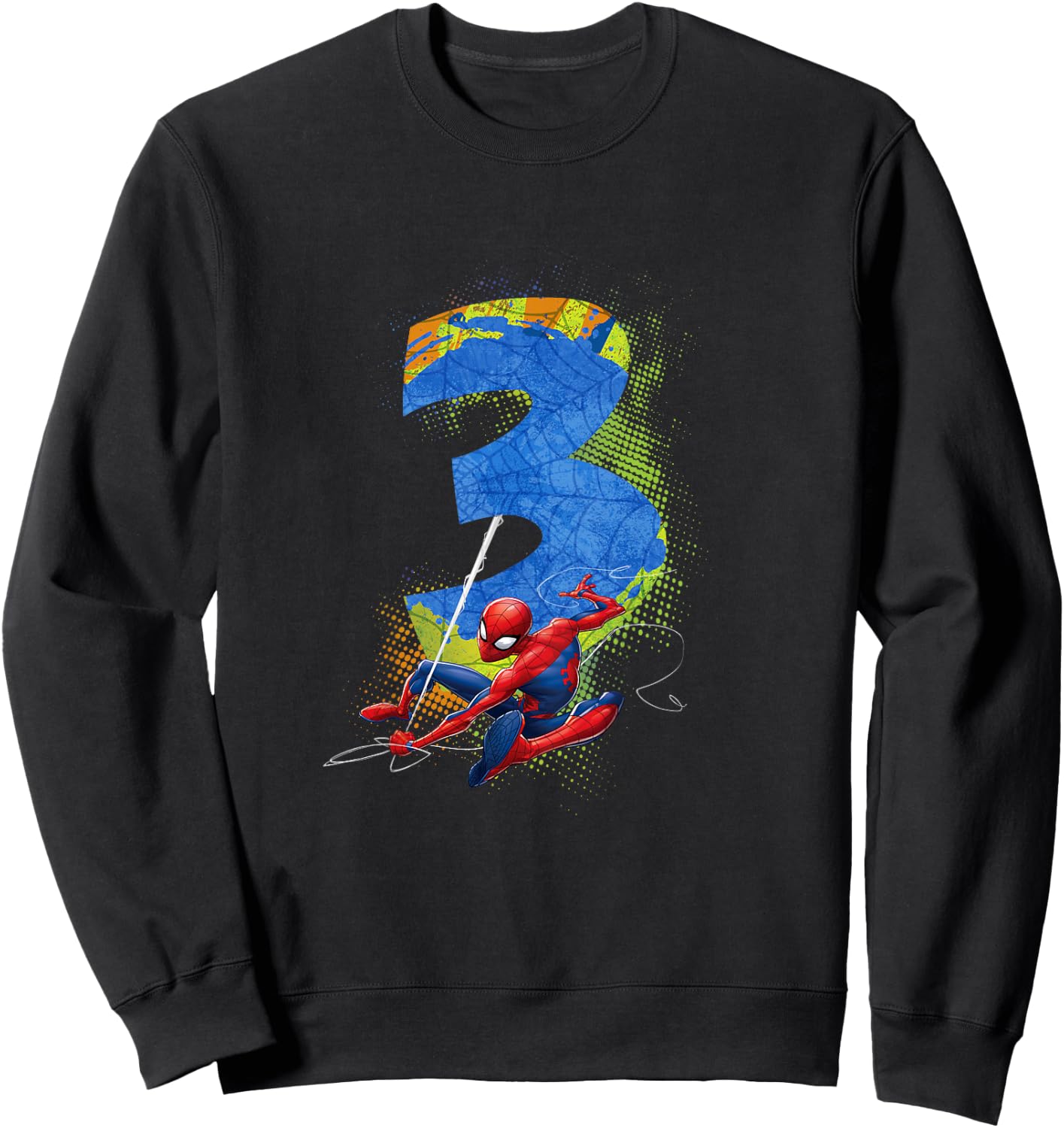 Kids Marvel Super Heroes Spider-Man 3 Year Old Third Birthday Sweatshirt - Sweatshirt | Black