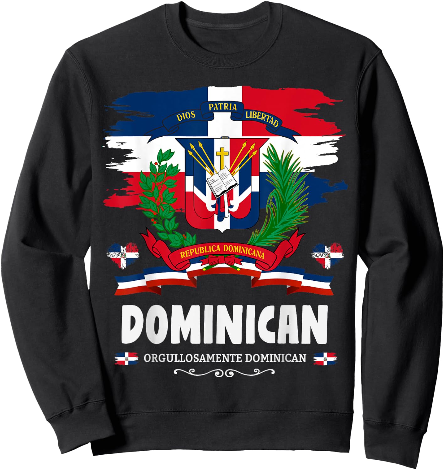 Coat of Arms Republica Dominicana & Dominican Sweatshirt - Sweatshirt | Black