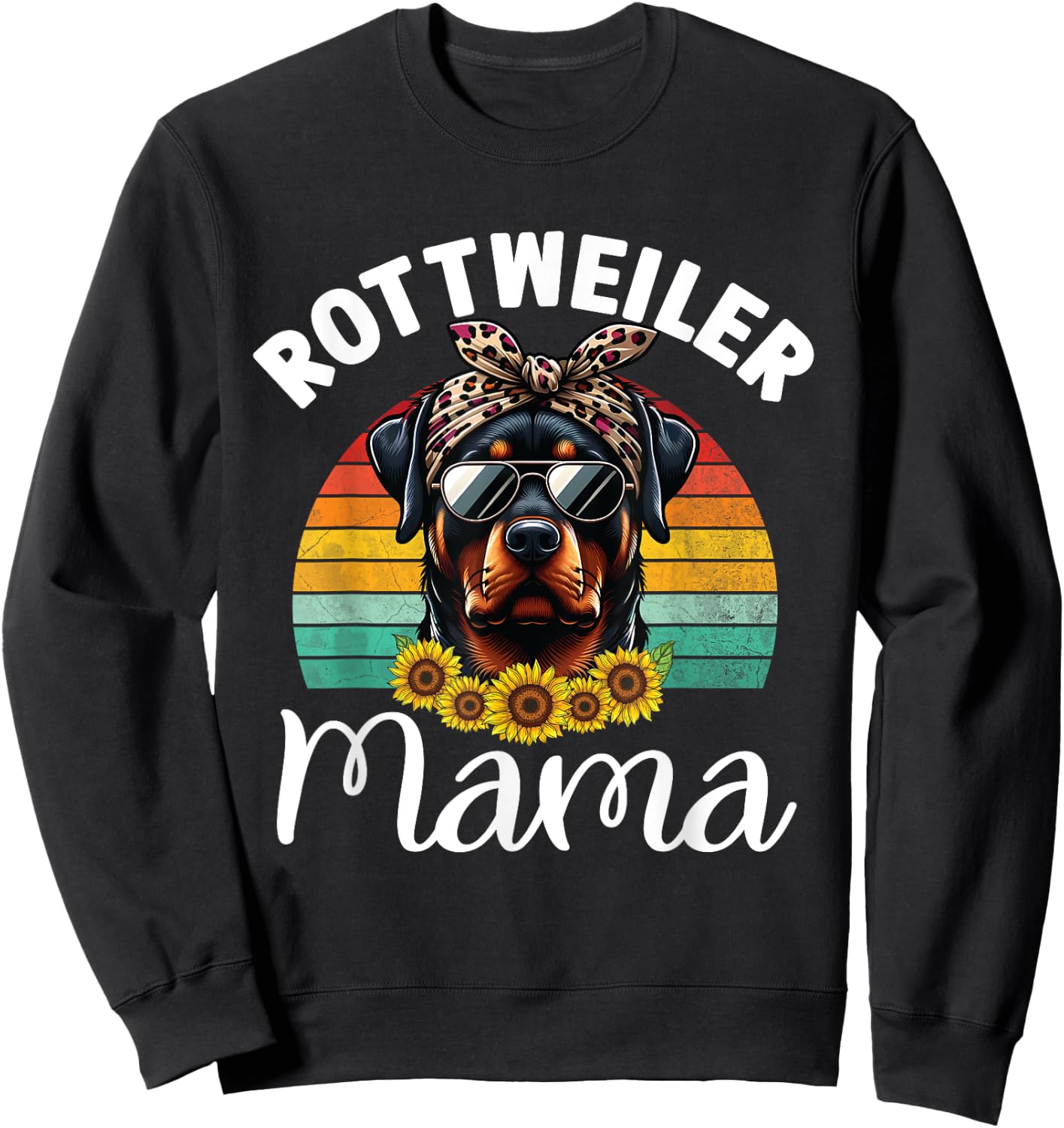 Rottweiler Mom Dog Lovers Rottie Mama Puppy Mother's Day Men Women Girls Kids Sweatshirt - Sweatshirt | Black