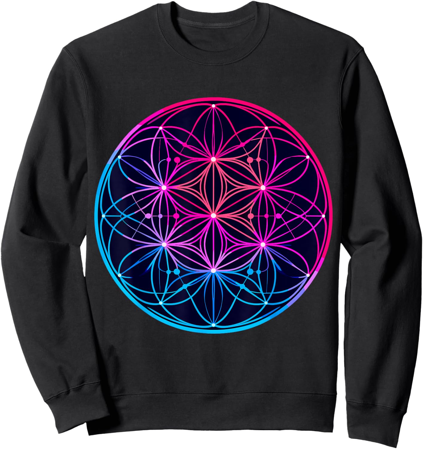 Sacred Geometry Flower of Life Sweatshirt - Sweatshirt | Black