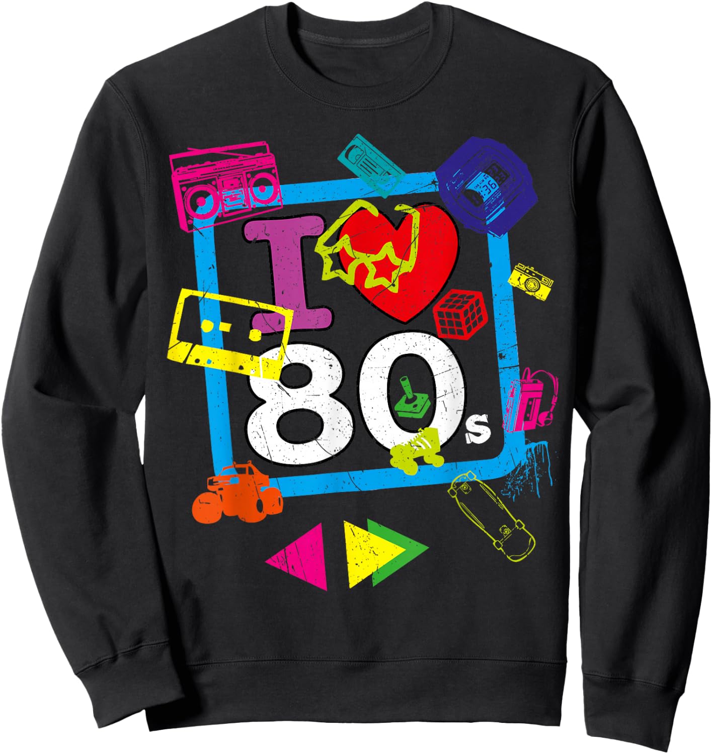 Throwback Outfit | 80s Flashback | Throwback Costume 90s Sweatshirt - Sweatshirt | Black