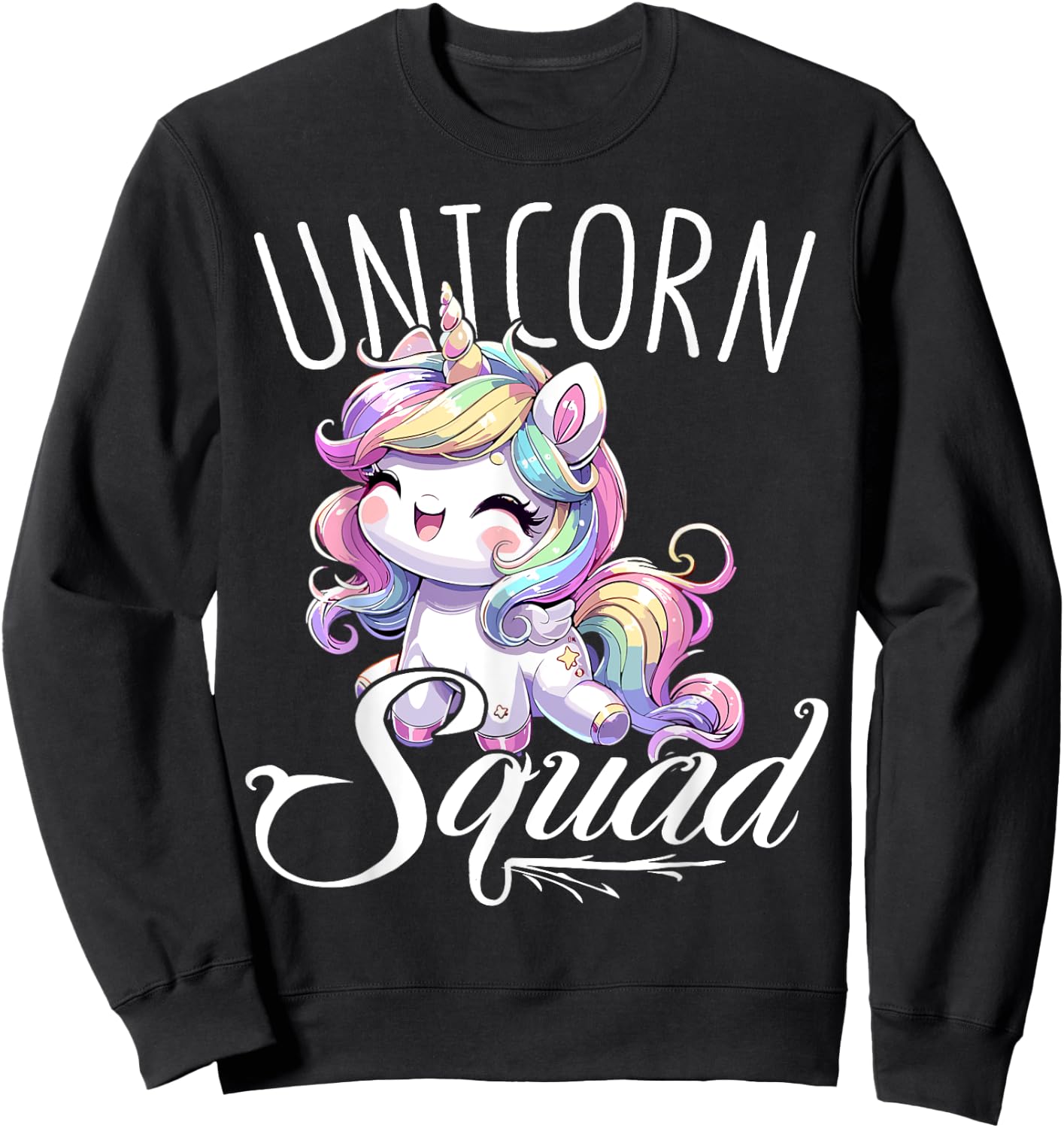 Unicorn Squad Birthday Party Cute Unicorn Sweatshirt - Sweatshirt | Black