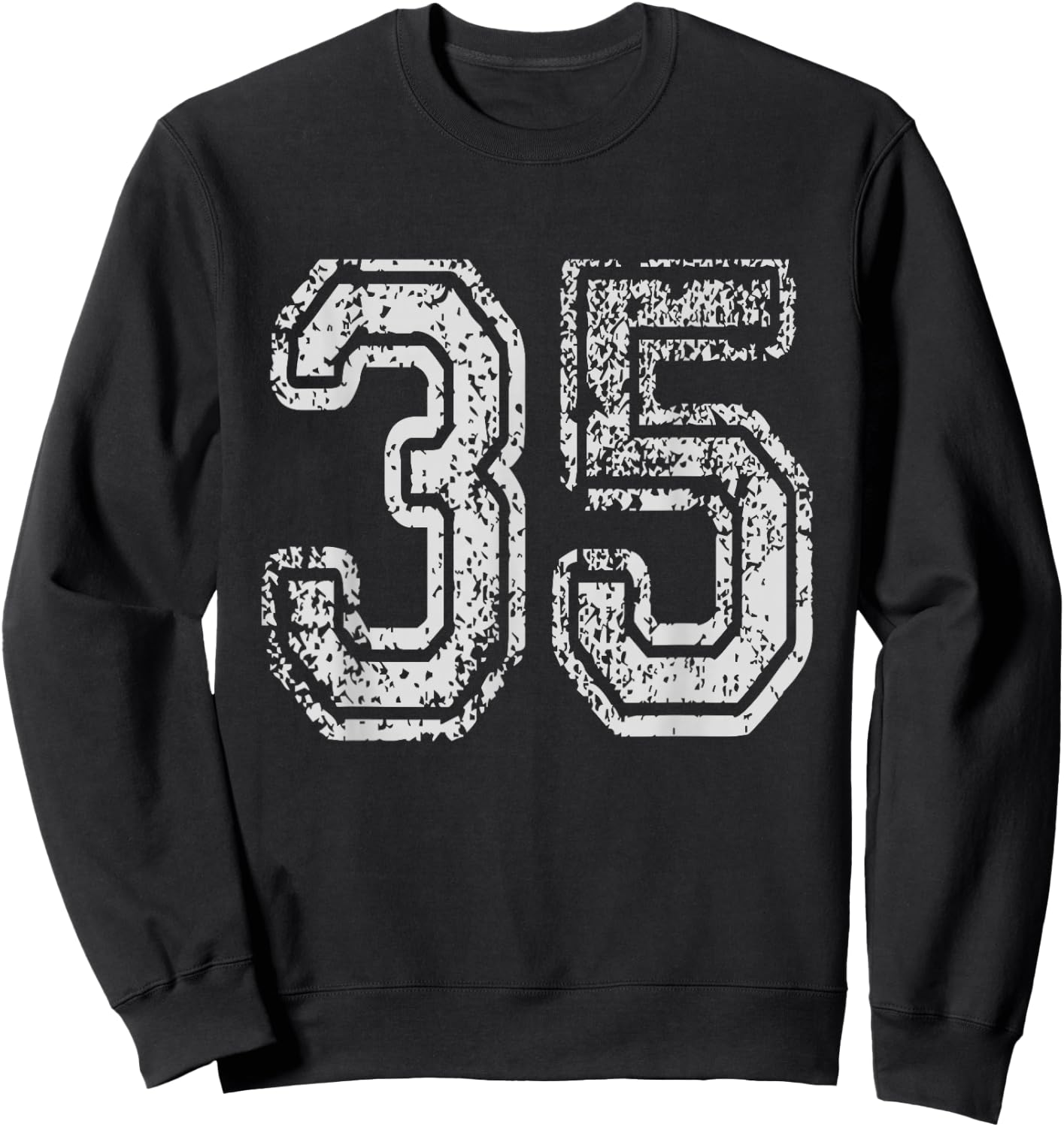 Team Jersey Uniforms Number 35 School Sports 35th Birthday Sweatshirt - Sweatshirt | Black