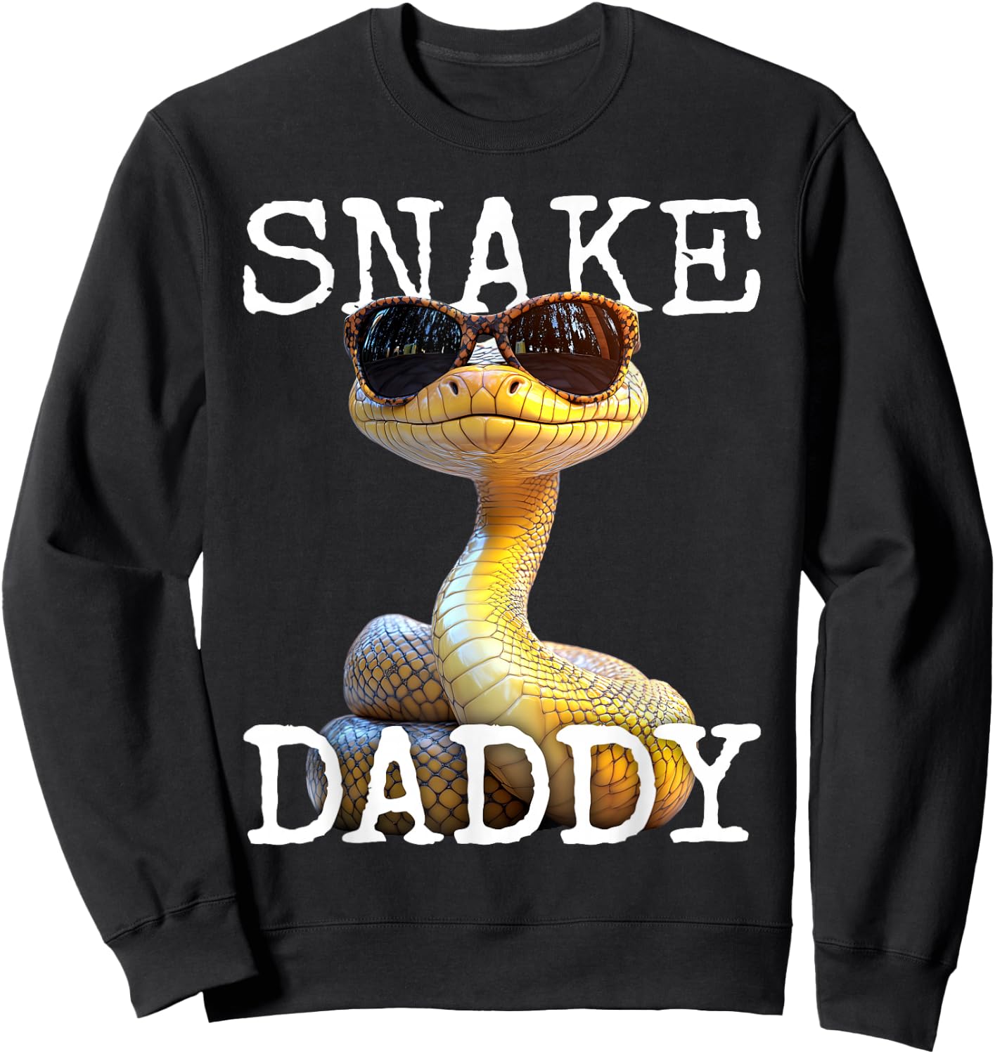 Snake Daddy Dad Snake Father Fathers Day Papa Cute Snakes Sweatshirt - Sweatshirt | Black