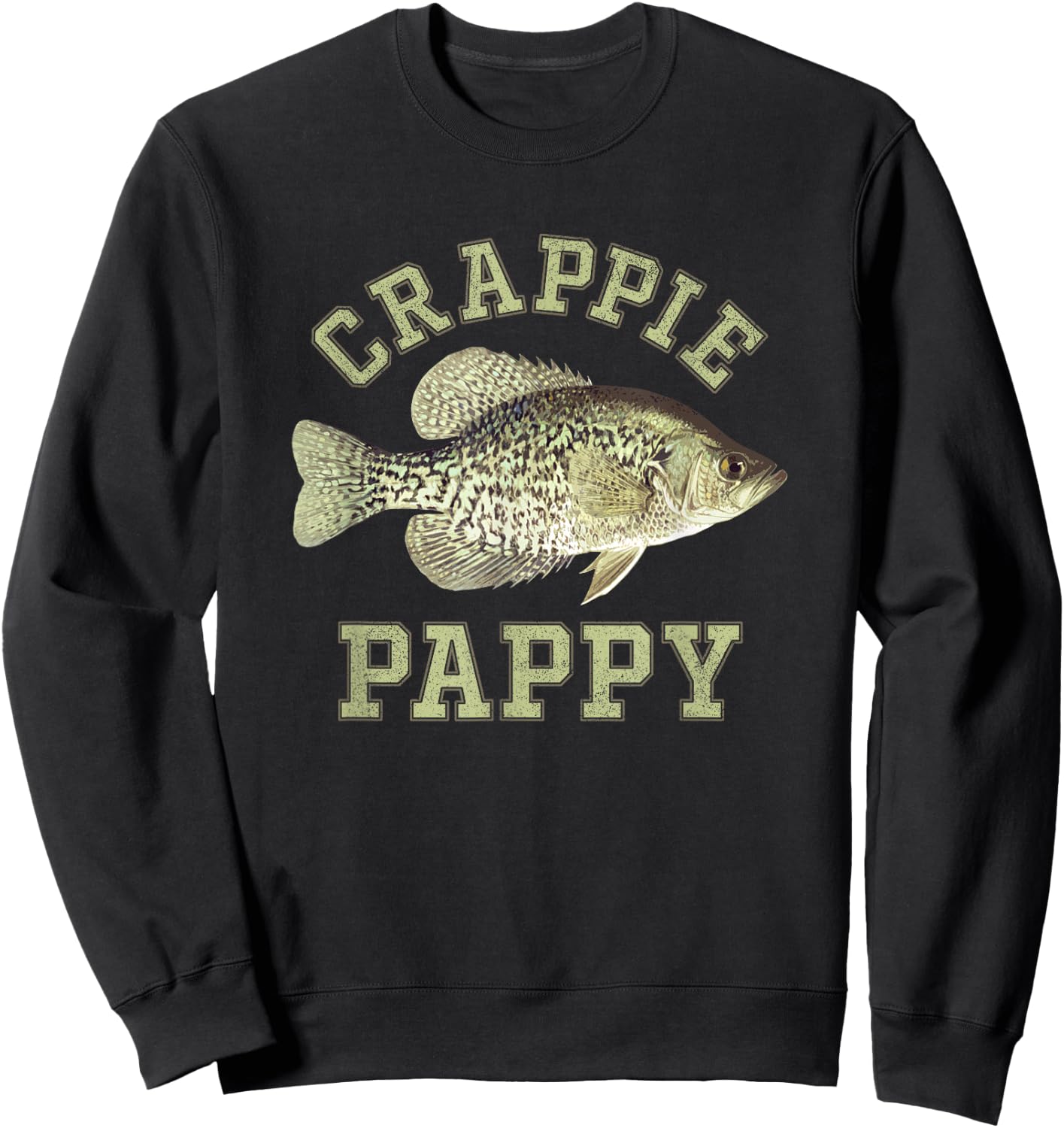 Funny Ice Fishing Crappie Pappy Sweatshirt - Sweatshirt | Black