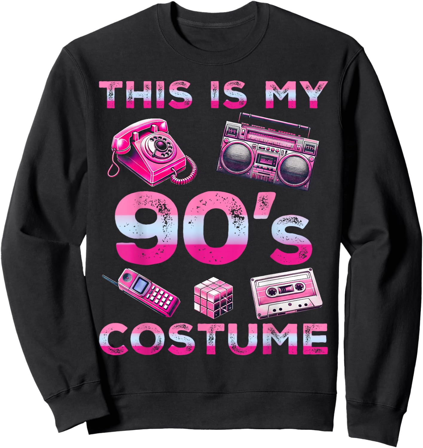 This Is My 90s Costume 90's style Nineties Retro Party Sweatshirt - Sweatshirt | Black