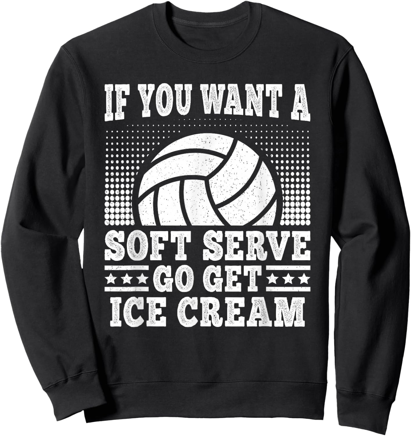 Soft Serve Ice Cream Funny Volleyball Player Men Women Kids Sweatshirt - Sweatshirt | Black