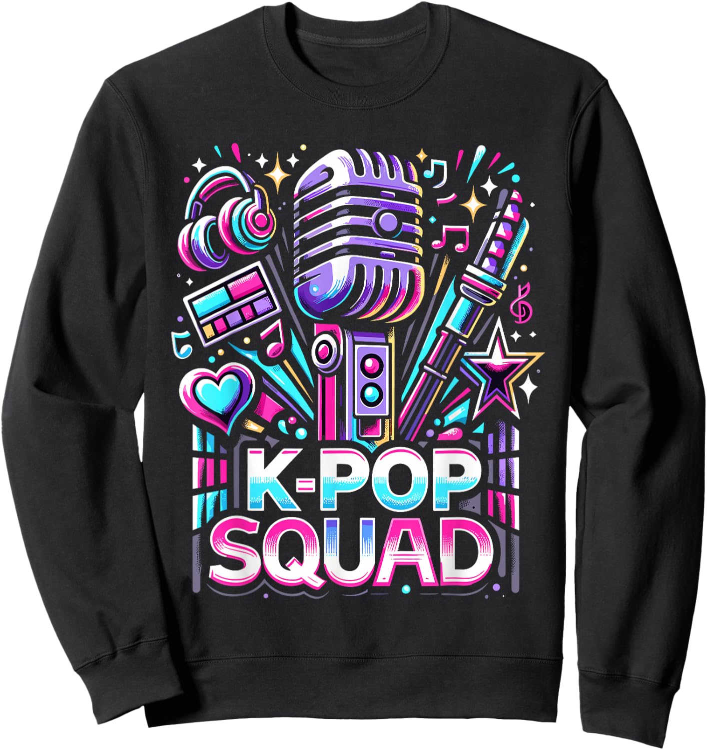 K-Pop Squad | K Pop Design for K-Pop Lovers, Music | K-Pop Sweatshirt - Sweatshirt | Black
