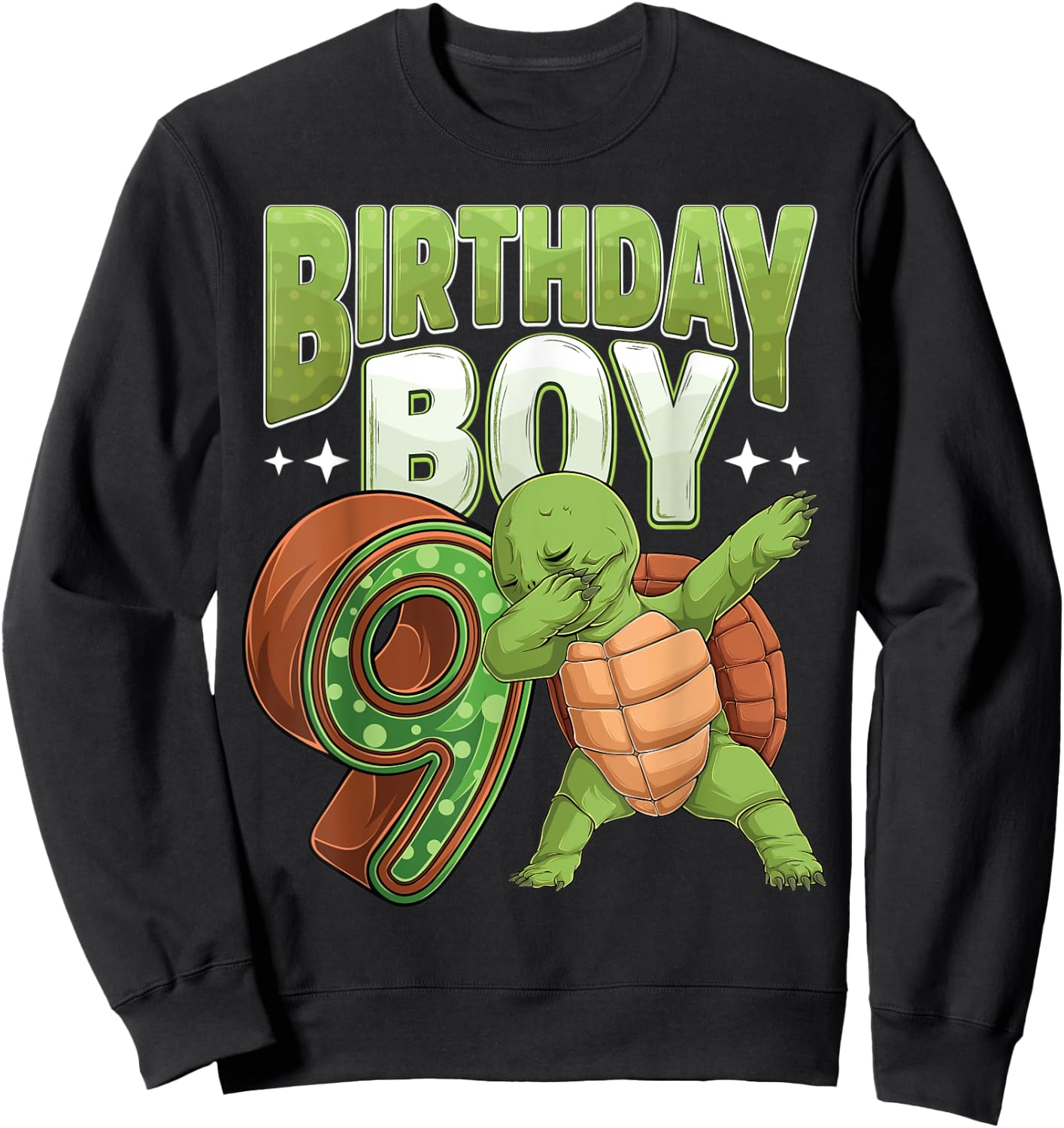9 year old Turtle animal lovers 9th Birthday Boy Sweatshirt - Sweatshirt | Black