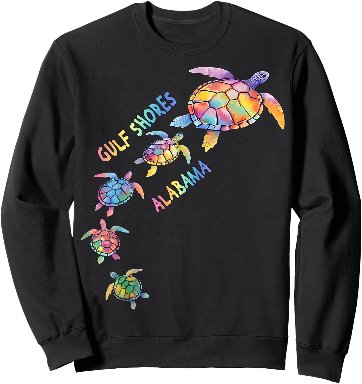Gulf Shores Alabama Sea Turtle Lover Beach Vacation Sweatshirt - Sweatshirt | Black
