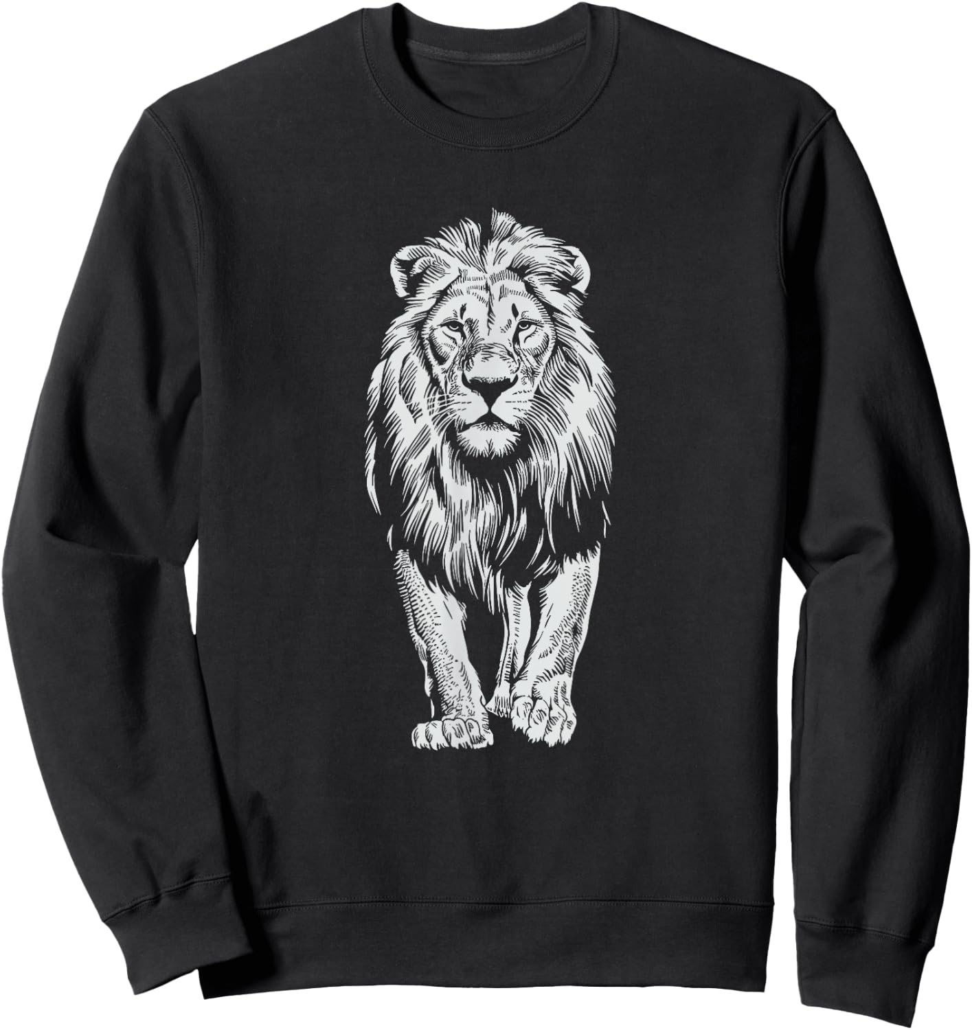 White Paint Art Lion Lions Sweatshirt - Sweatshirt | Black