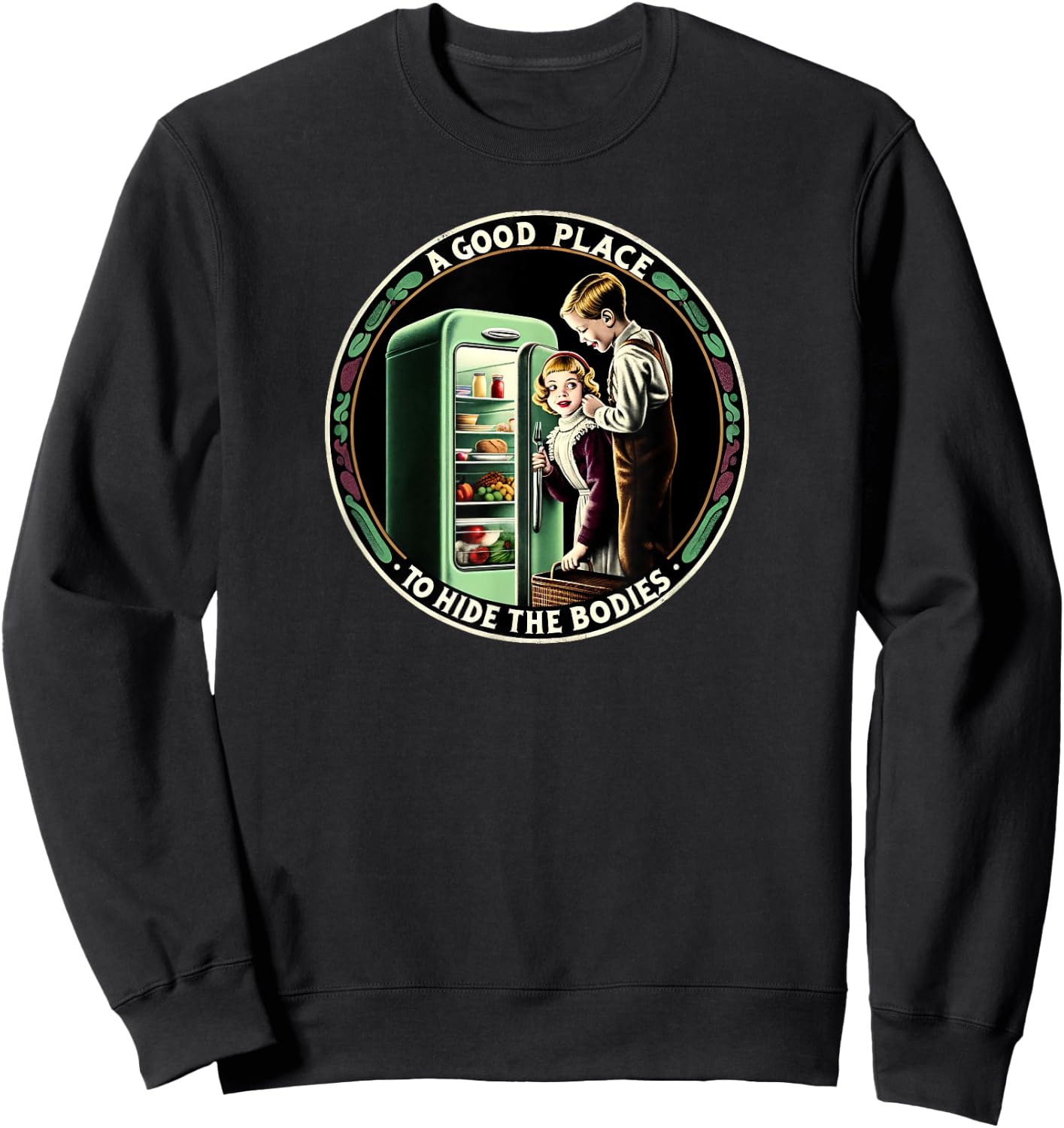 Vintage Horror Movie Sweatshirt - Sweatshirt | Black