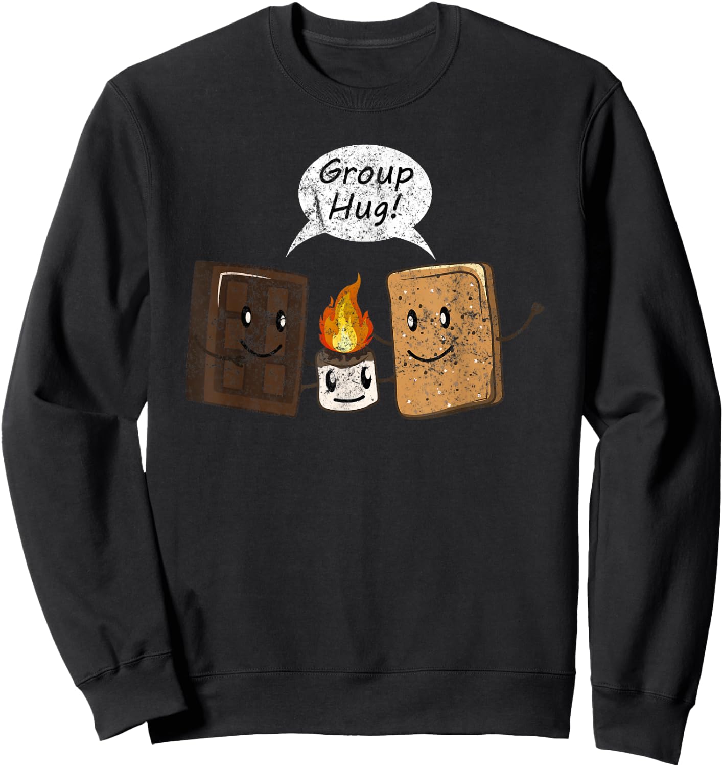 Group Hug Smores Cute Camping Chocolate Lover Camper Sweatshirt - Sweatshirt | Black