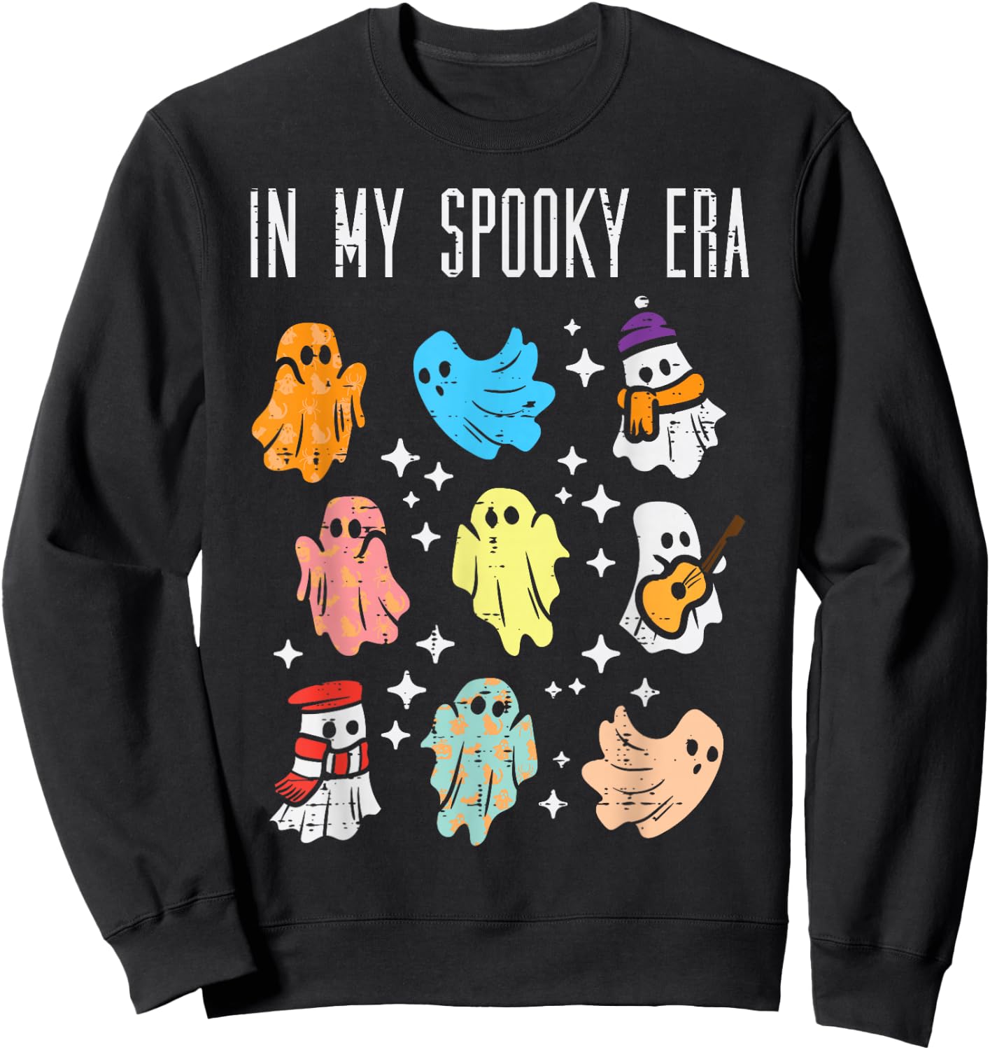 Halloween Ghosts In My Spooky Era Fun Costume Women Men Kids Sweatshirt - Sweatshirt | Black