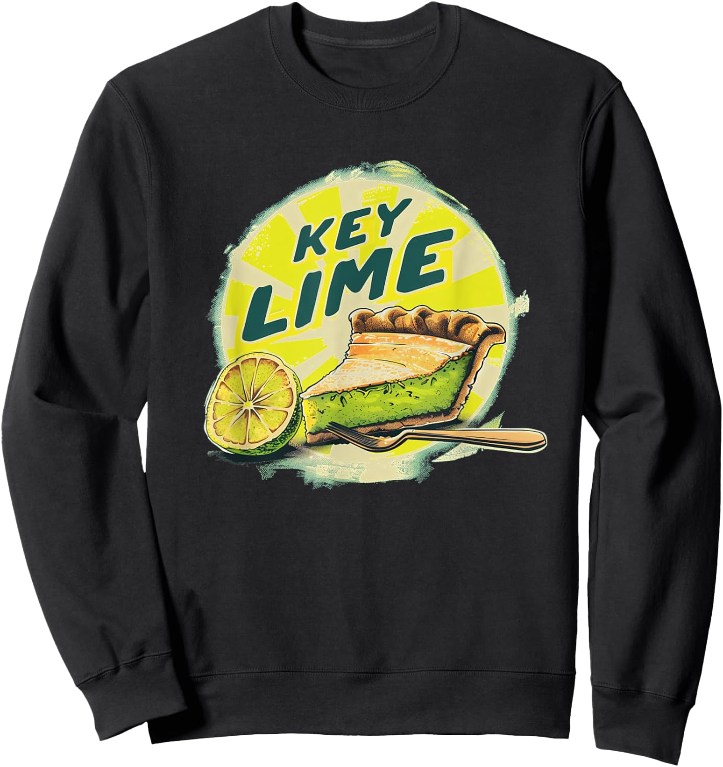 Pretty Presentation of Key Lime Pie for Dessert Enthusiasts Sweatshirt - Sweatshirt | Black