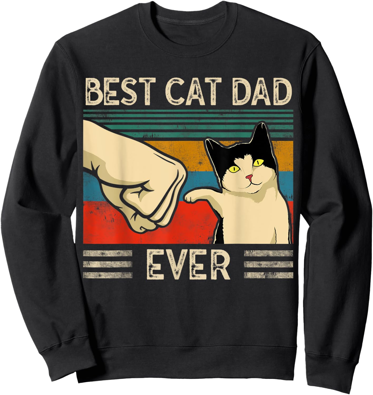Best Cat Dad Ever Cat Dad Sweatshirt - Sweatshirt | Black