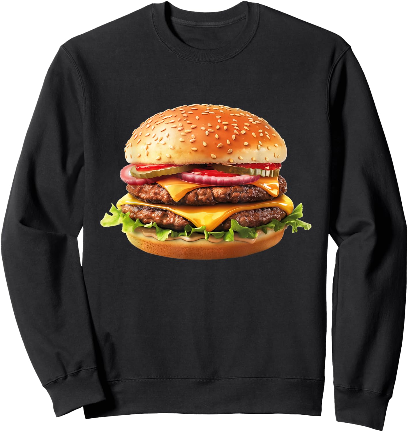Hamburger Cheese BBQ Lovers Sweatshirt - Sweatshirt | Black
