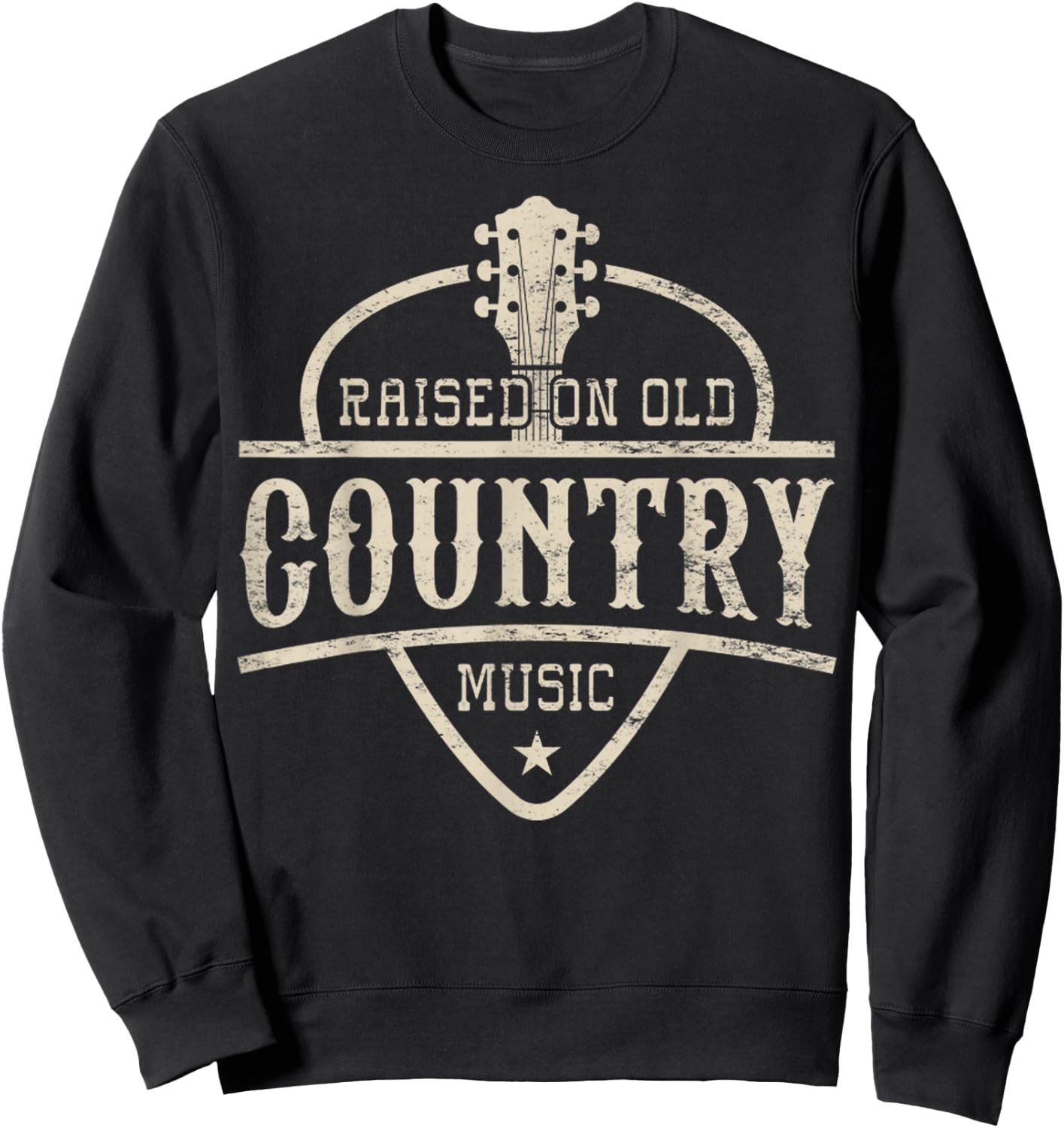 Raised On Old Country Music 80s 90s Vintage Southern Music Sweatshirt - Sweatshirt | Black
