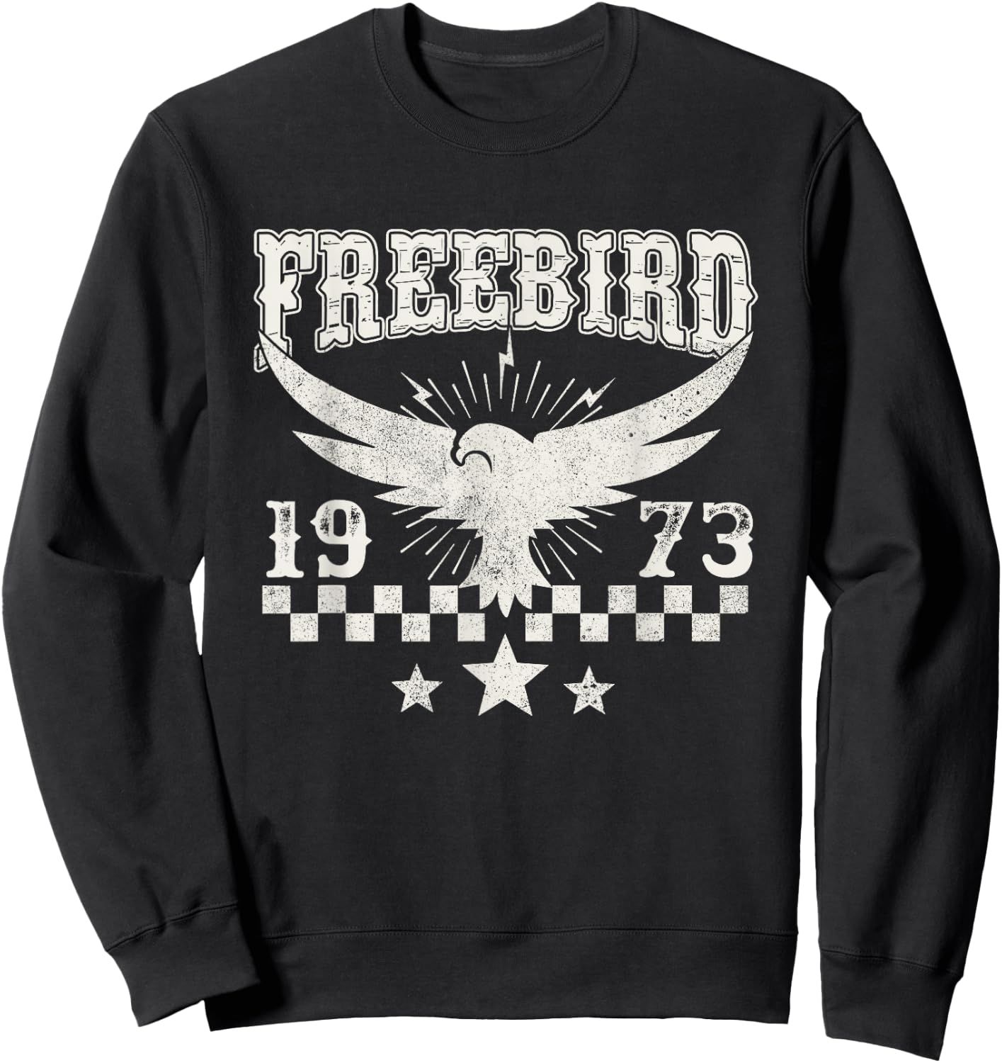 Free Eagle Bird 1973 American Western Country Music Lover Sweatshirt - Sweatshirt | Black