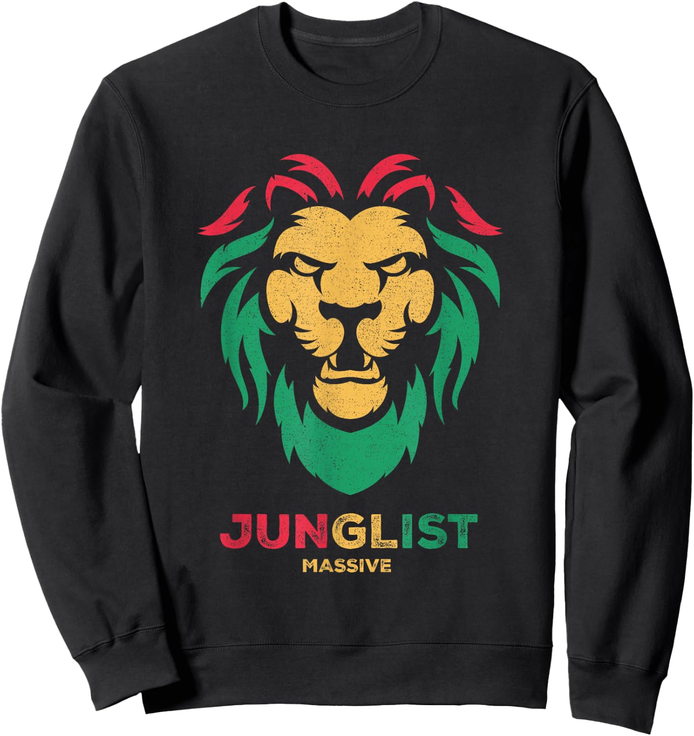 Junglist Massive, Drum & Bass, Jungle, DnB Music, Lion Head Sweatshirt - Sweatshirt | Black