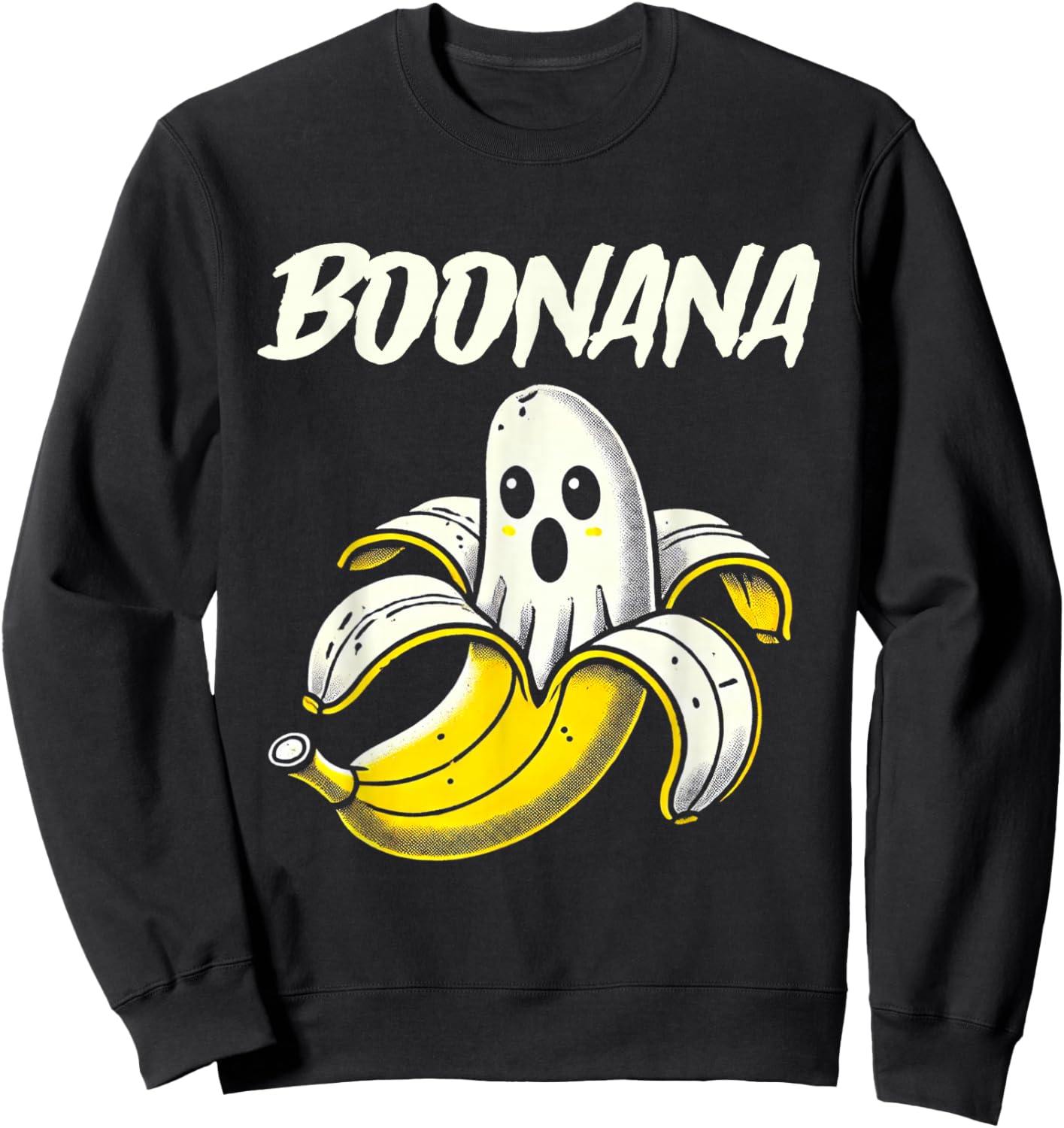 Boonana Cute Ghost Banana Halloween Costume Boys Girls Kids Sweatshirt - Sweatshirt | Black