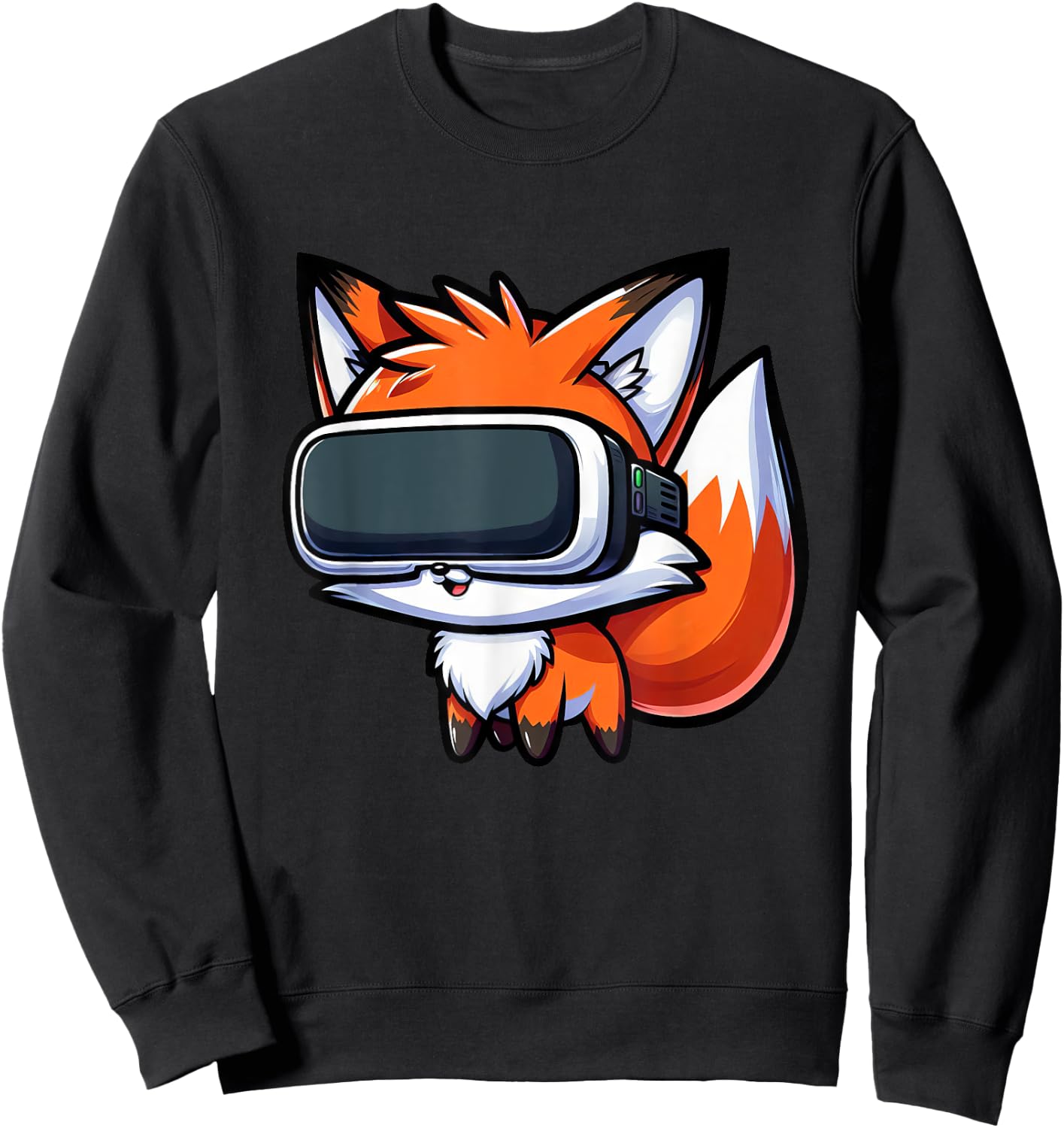Cute Fox VR Virtual Reality Gamer Sweatshirt - Sweatshirt | Black
