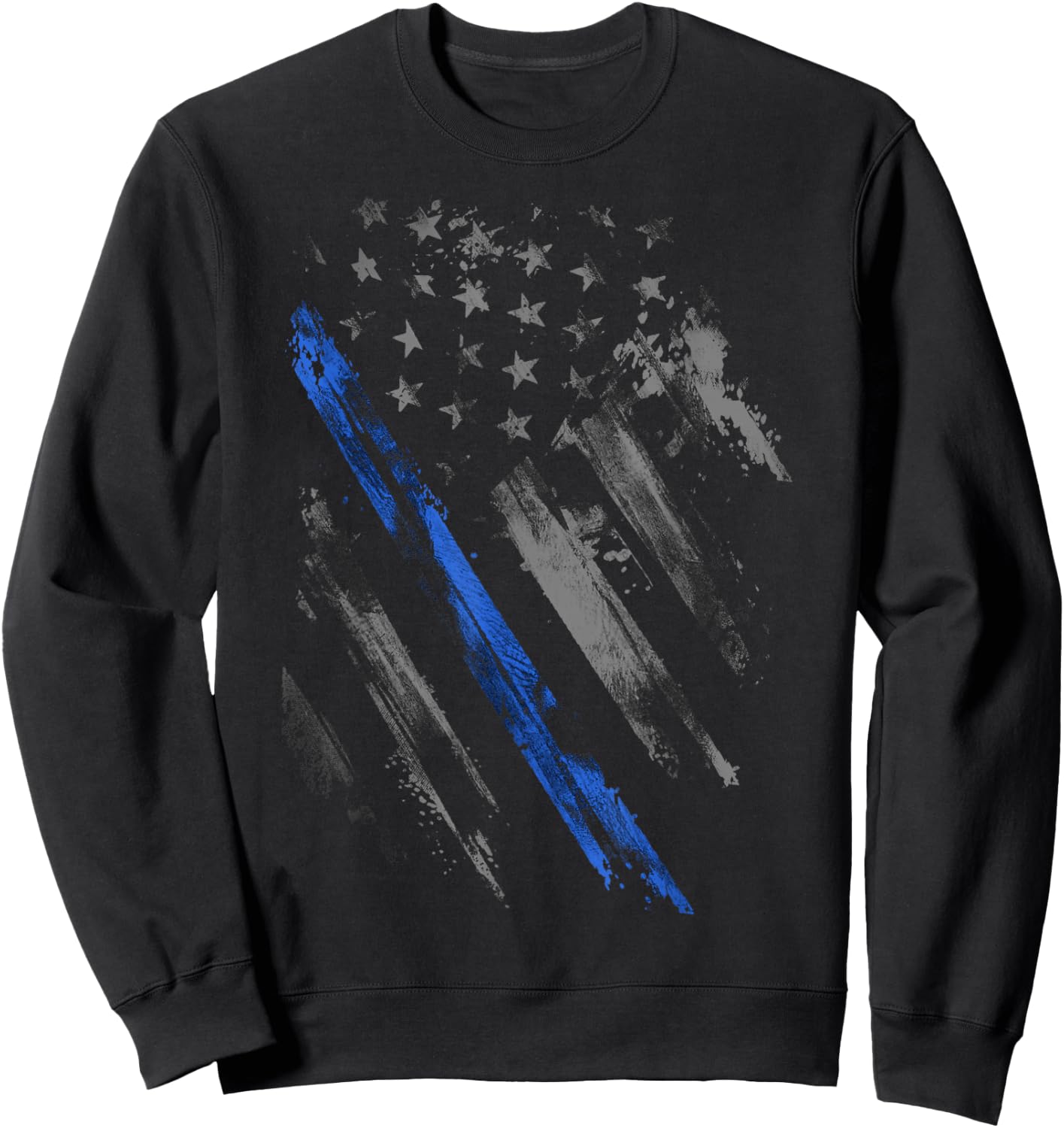 Crosswise Thin Blue Line Flag Sweatshirt - Sweatshirt | Black