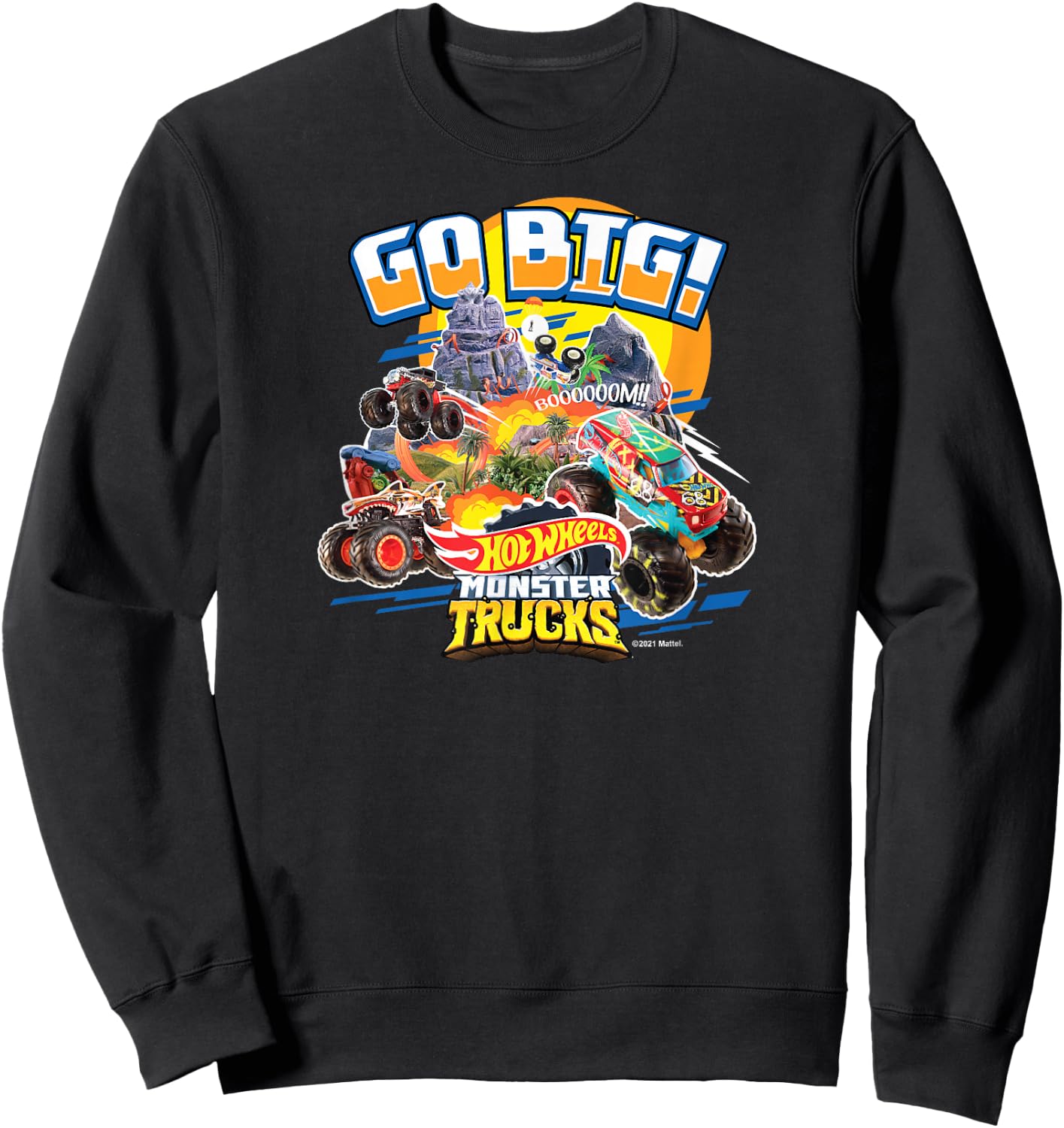 Hot Wheels - Monster Trucks Go Big Sweatshirt - Sweatshirt | Black