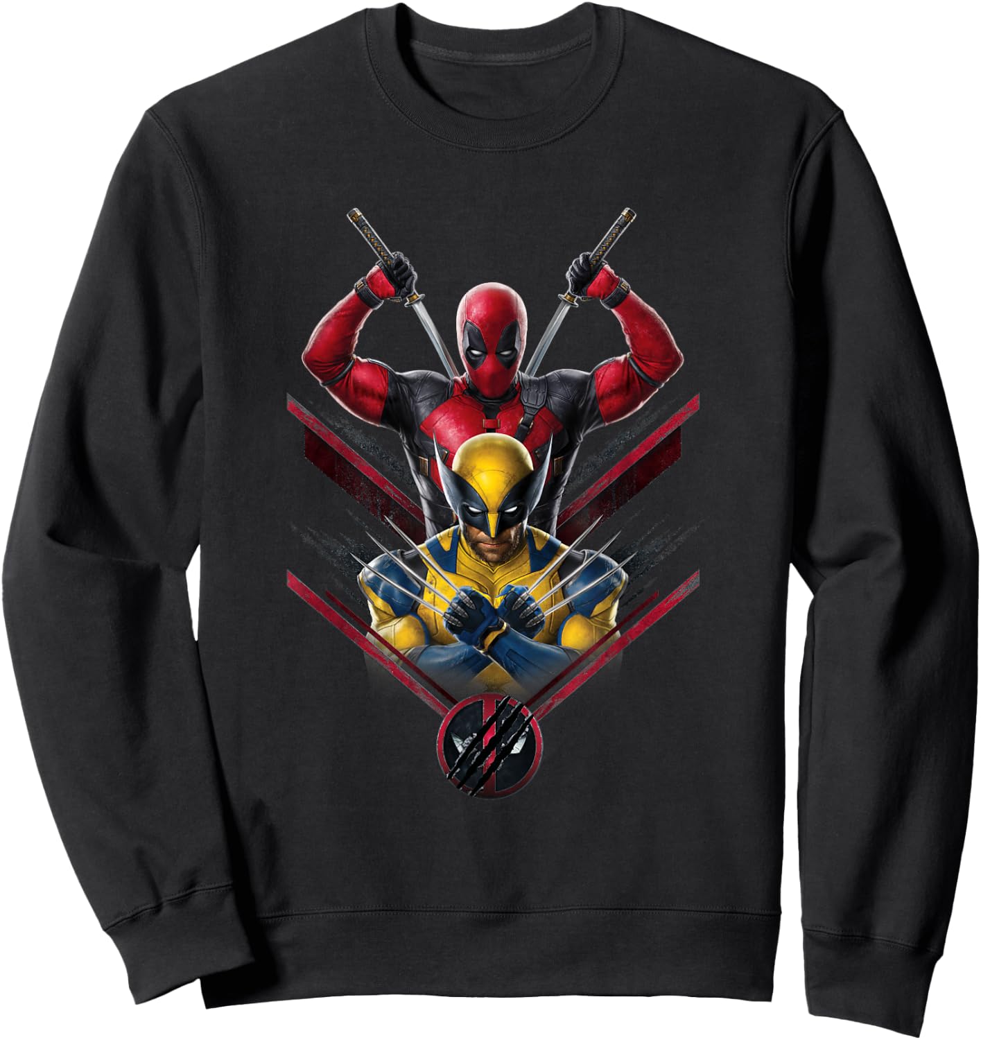 Marvel Studios Deadpool & Wolverine with Claw-Slashed Logo Sweatshirt - Sweatshirt | Black