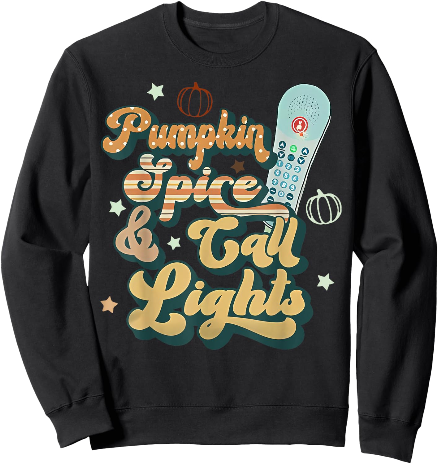Retro Pumpkin Spice And Call Lights ER ICU Nurse Halloween Sweatshirt - Sweatshirt | Black