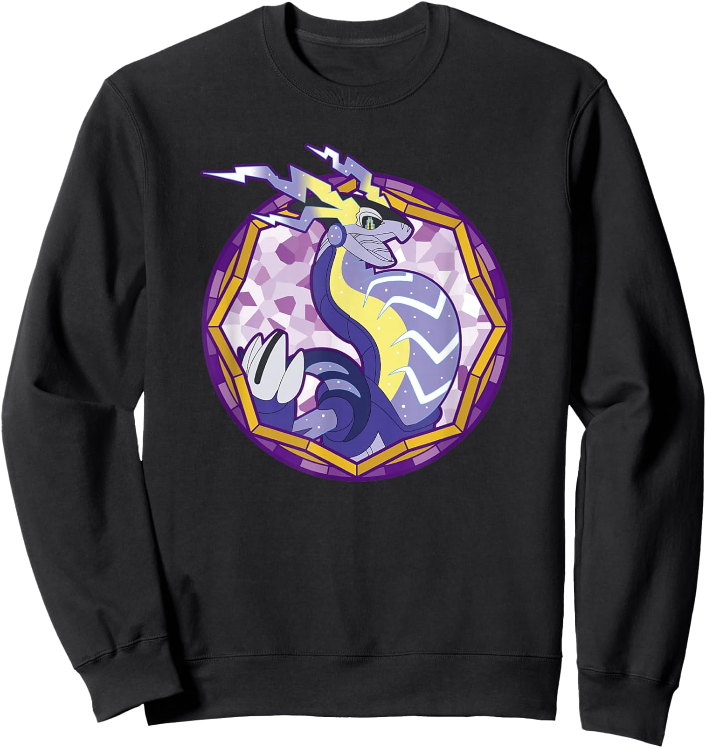 Pokémon Miraidon Legendary Paradox Violet Geometric Portrait Sweatshirt - Sweatshirt | Black