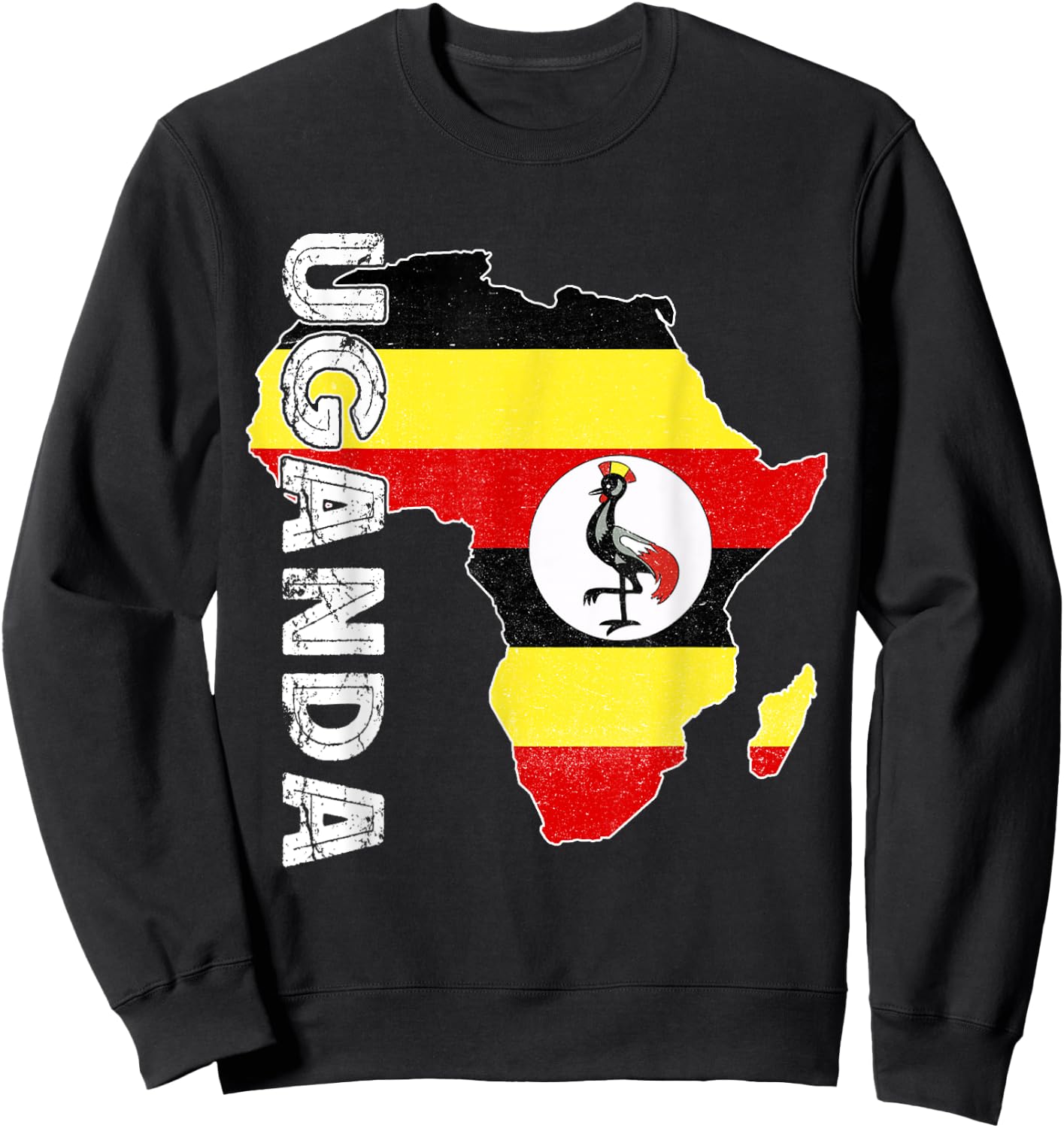 Uganda Map Ugandan Pride Ugandan Flag Africa Ugandan Roots Sweatshirt - Sweatshirt | Black