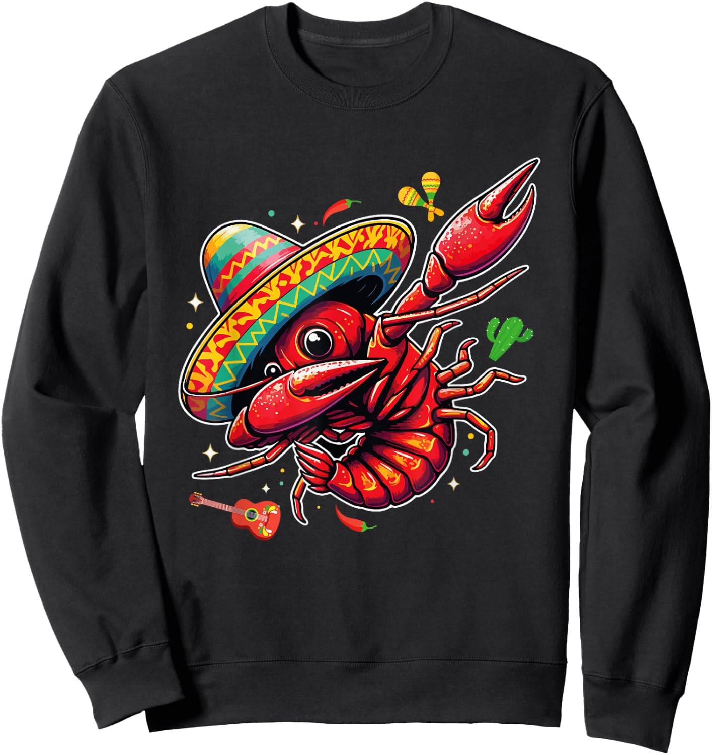 Cinco De Mayo Mexican food Party Funny Mexico Crawfish Boil Sweatshirt - Sweatshirt | Black