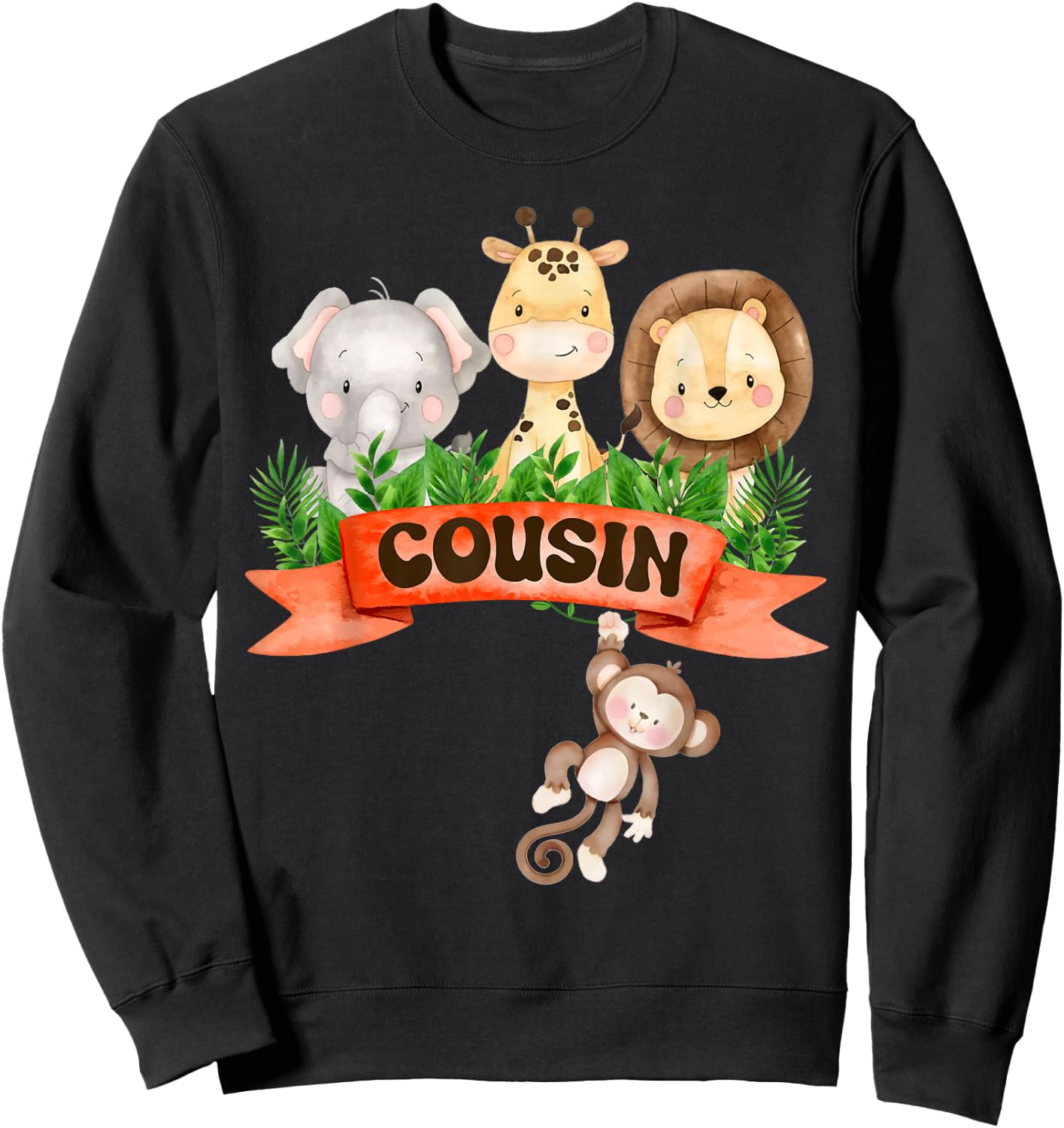 Cousin of the Wild One Zoo Birthday Safari Jungle Animal Sweatshirt - Sweatshirt | Black