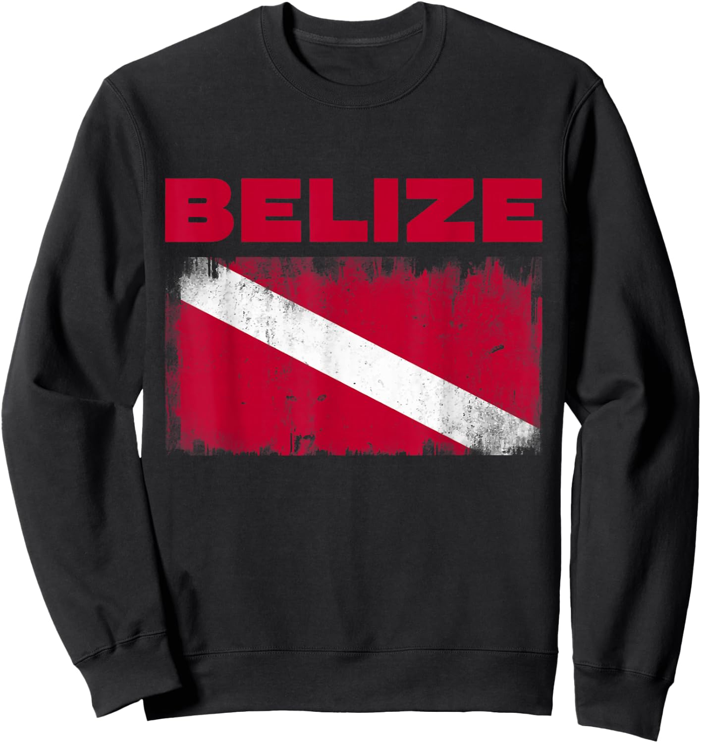 Belize Dive Flag Diving Scuba Diver Souvenir Sweatshirt - Sweatshirt | Black