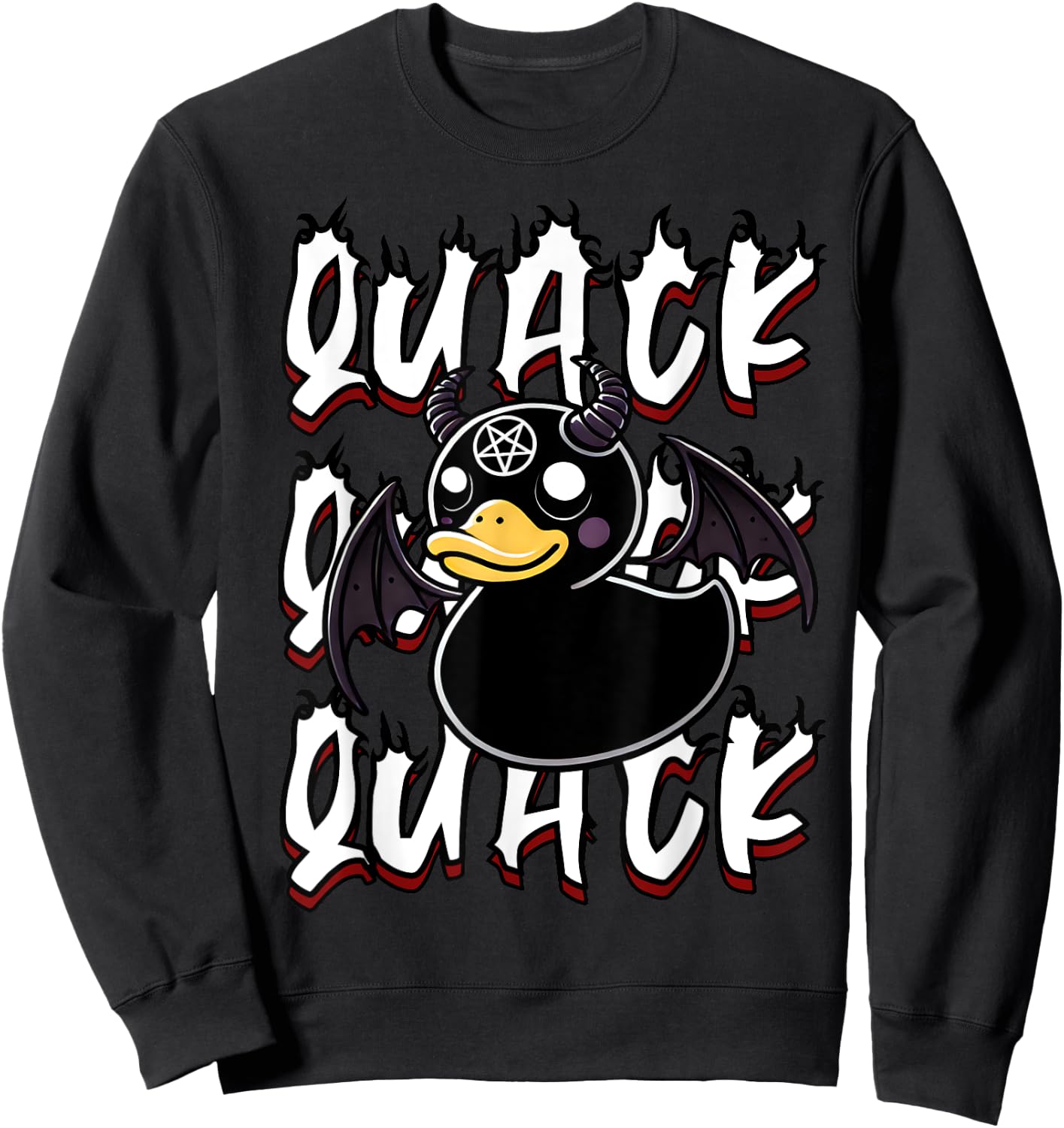 Goth Rubber Ducky Funny Gothic Black Aesthetic Duck Quack Sweatshirt - Sweatshirt | Black