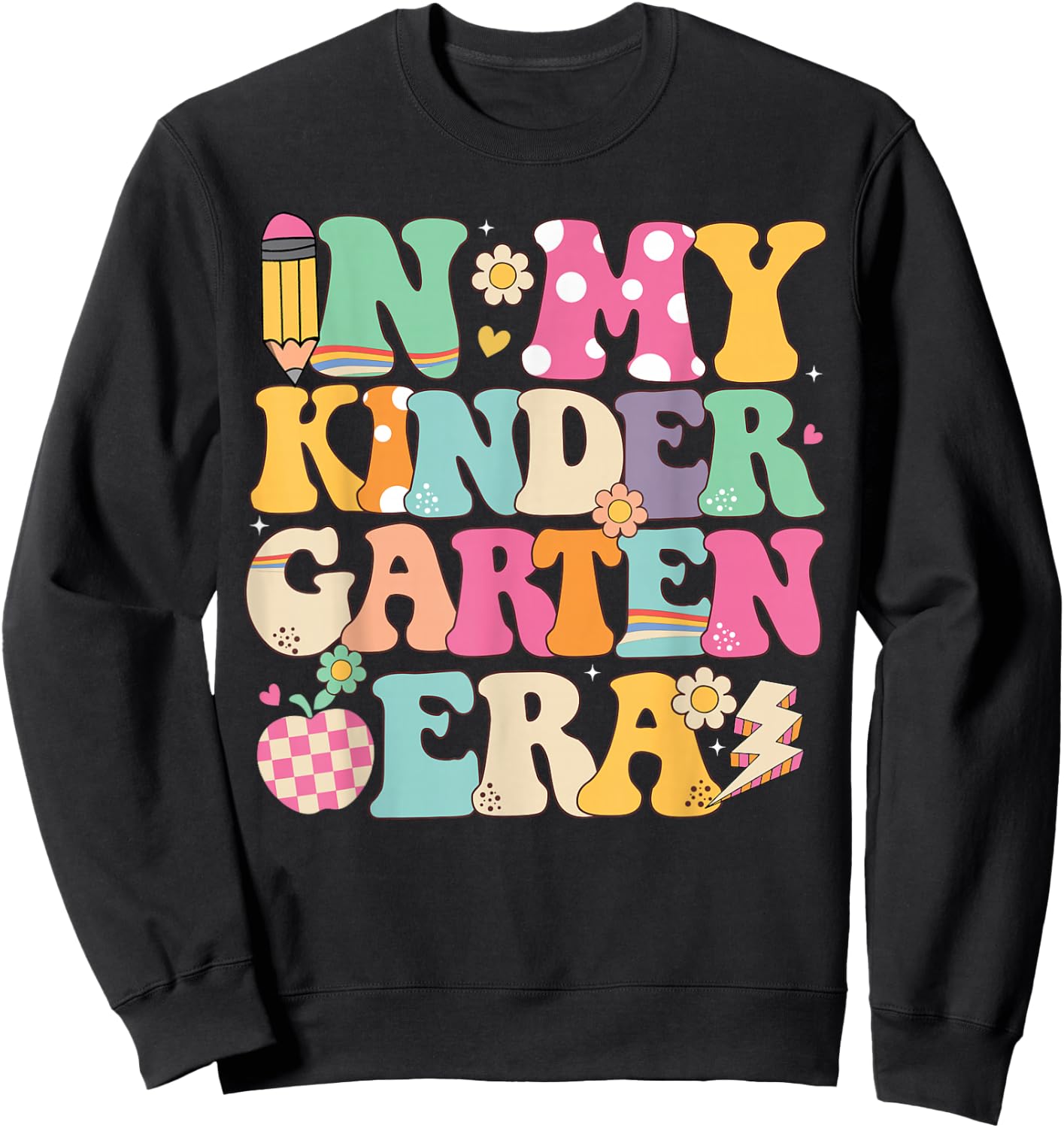 In My Kindergarten Era Girl Back To School Kindergarten Kids Sweatshirt - Sweatshirt | Black