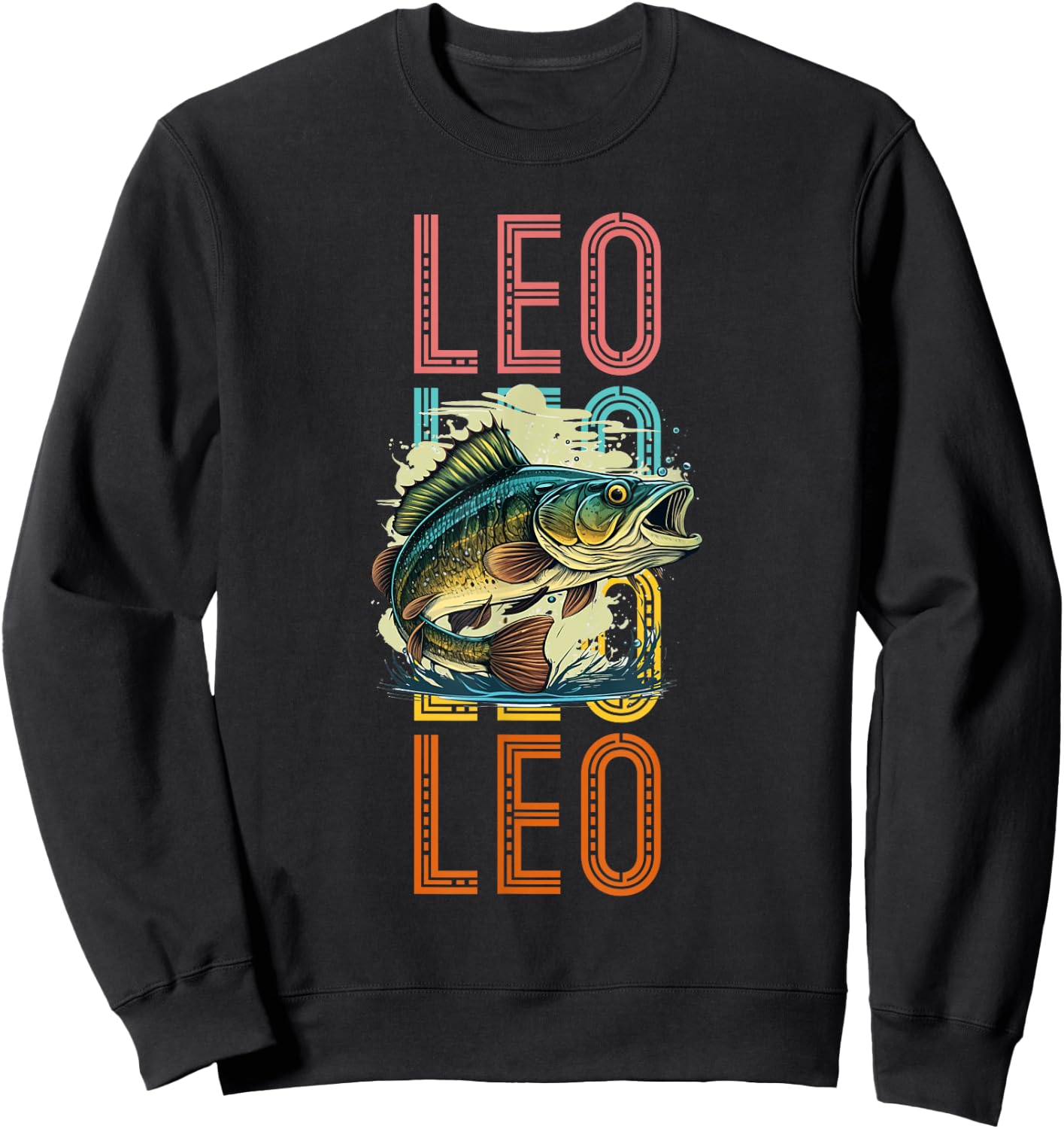 Leo Custom Fishing Hobbyist Sweatshirt - Sweatshirt | Black