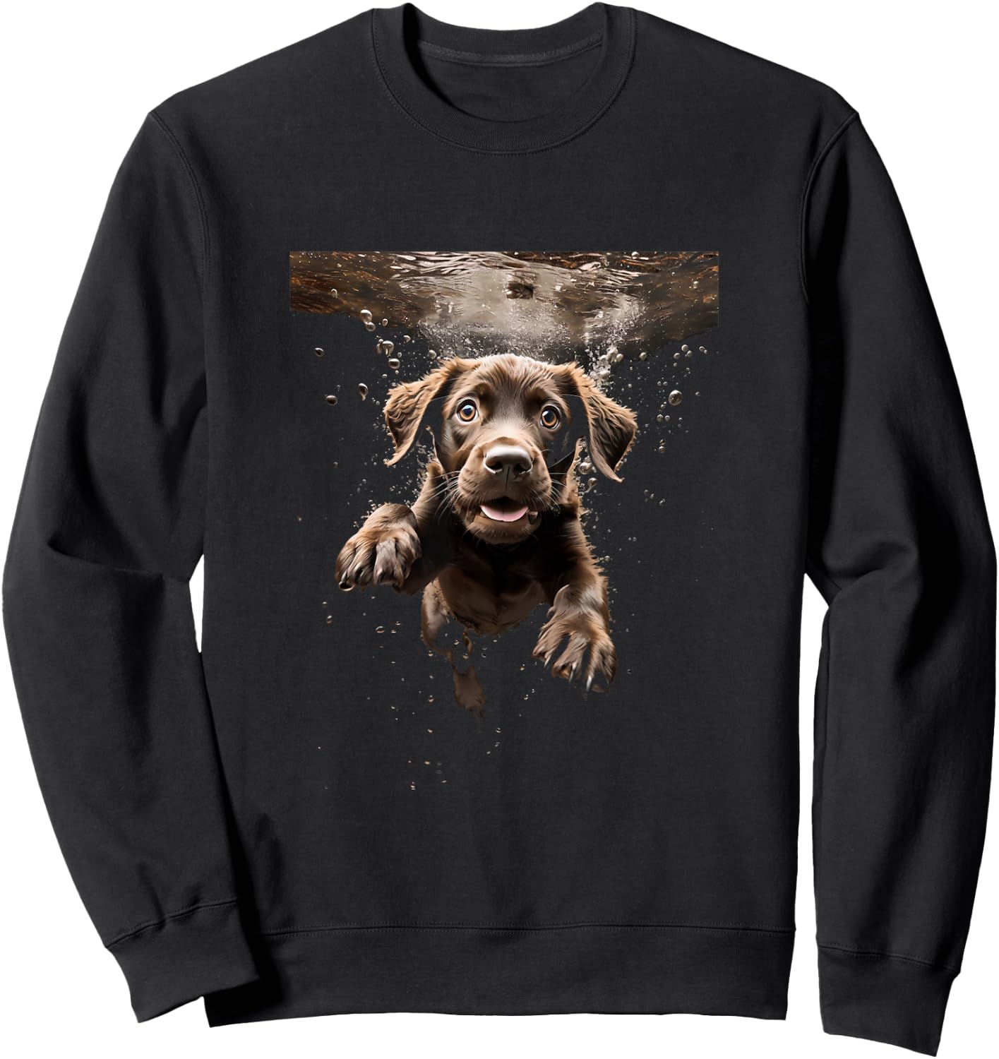 Labrador Retriever Dog Diving Swimming Underwater Sweatshirt - Sweatshirt | Black