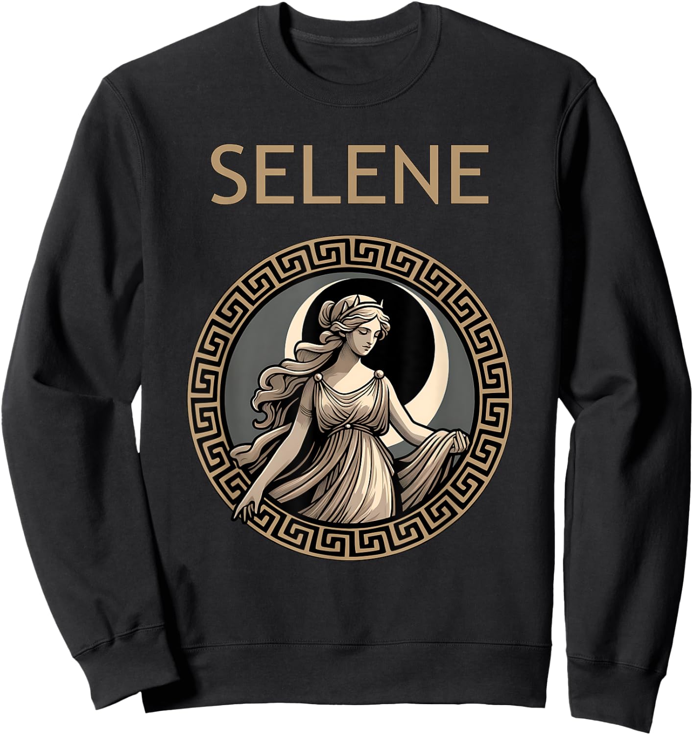 Selene Greek Goddess of the Moon Sweatshirt - Sweatshirt | Black