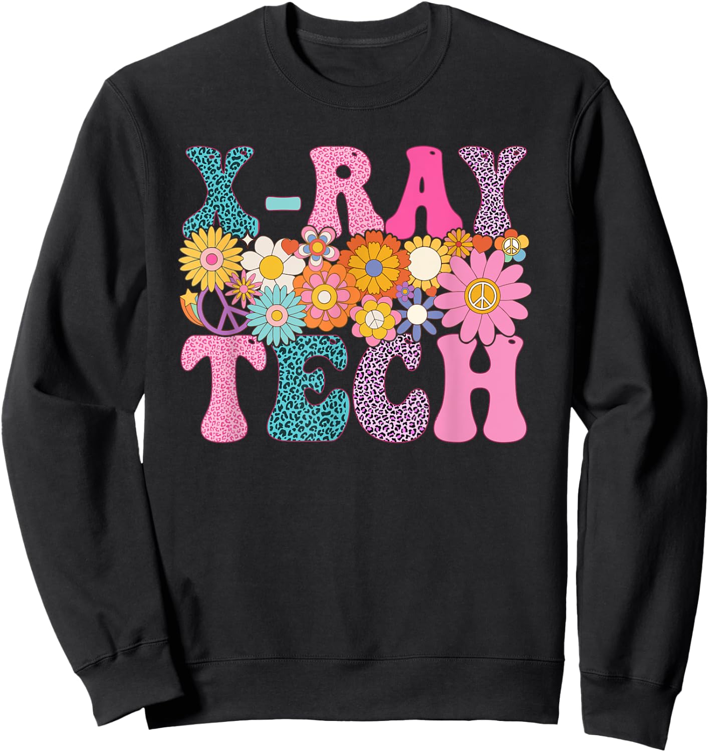 X-ray Tech Week Groovy Leopard Appreciation Day Sweatshirt - Sweatshirt | Black