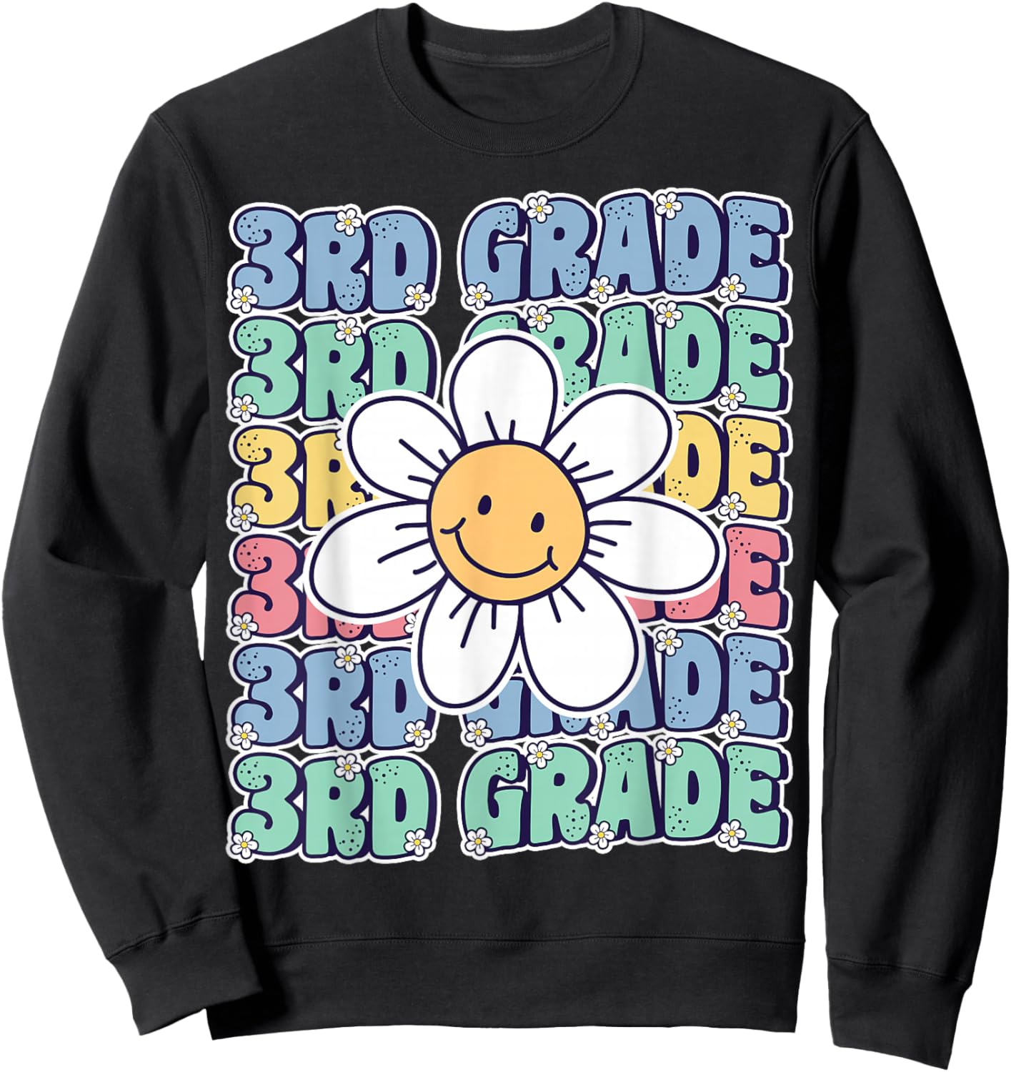 Groovy 3rd Grade Back to School First Day of Third Grade Sweatshirt - Sweatshirt | Black