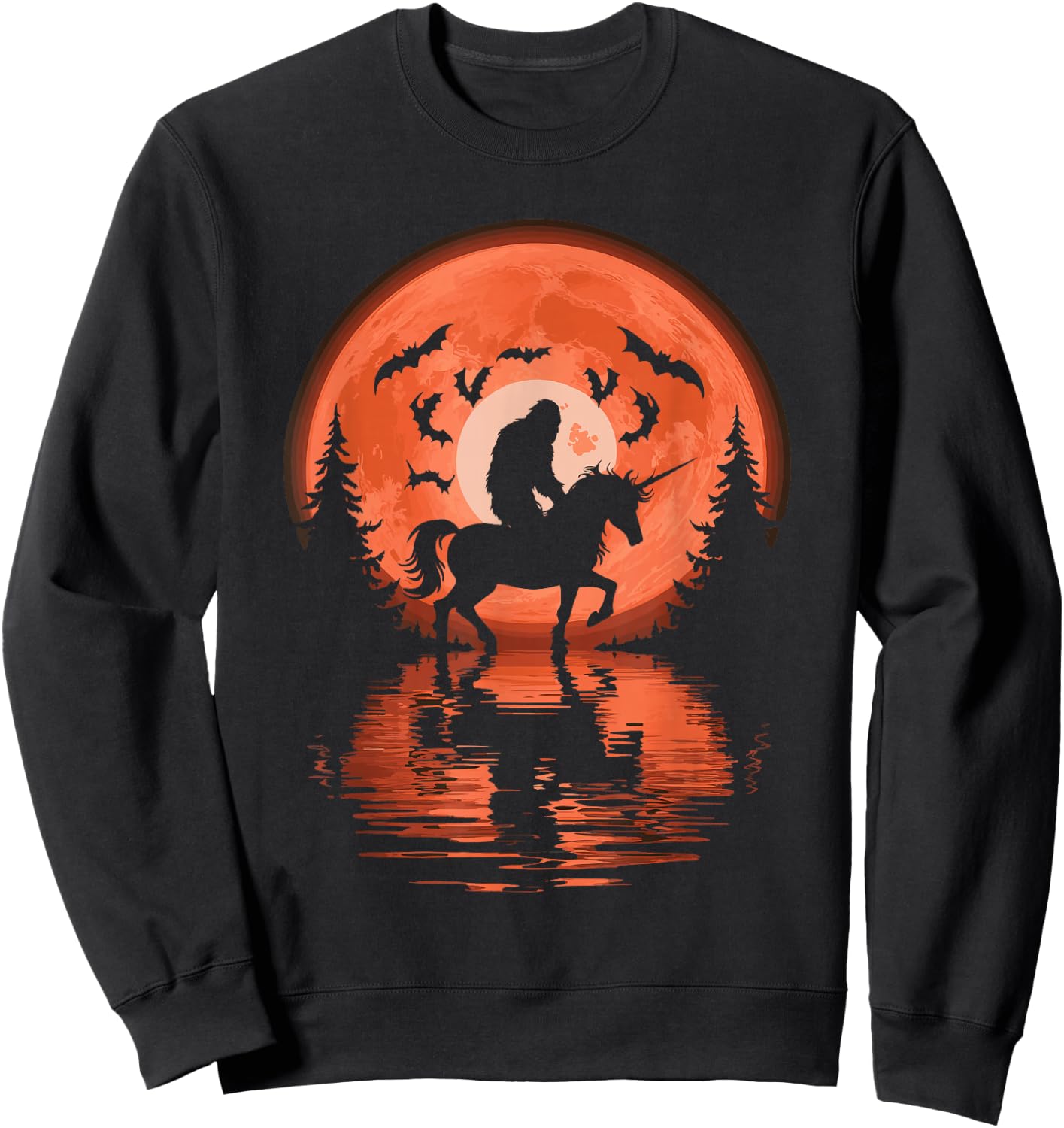 Bigfoot Riding Unicorn Sweatshirt - Sweatshirt | Black