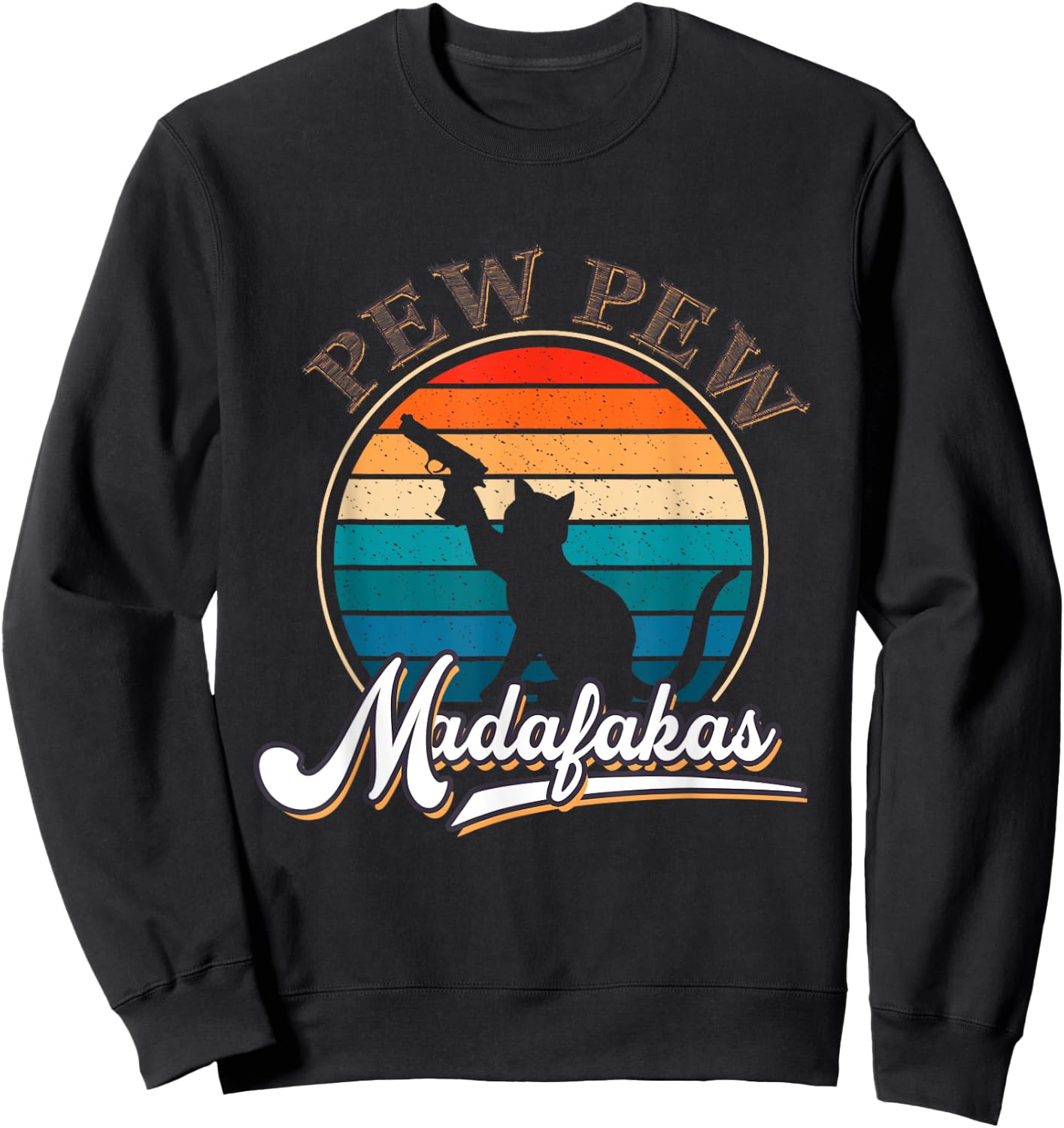 Vintage PewPew Mada-fakas Crazy Pew Cat Women Sweatshirt - Sweatshirt | Black