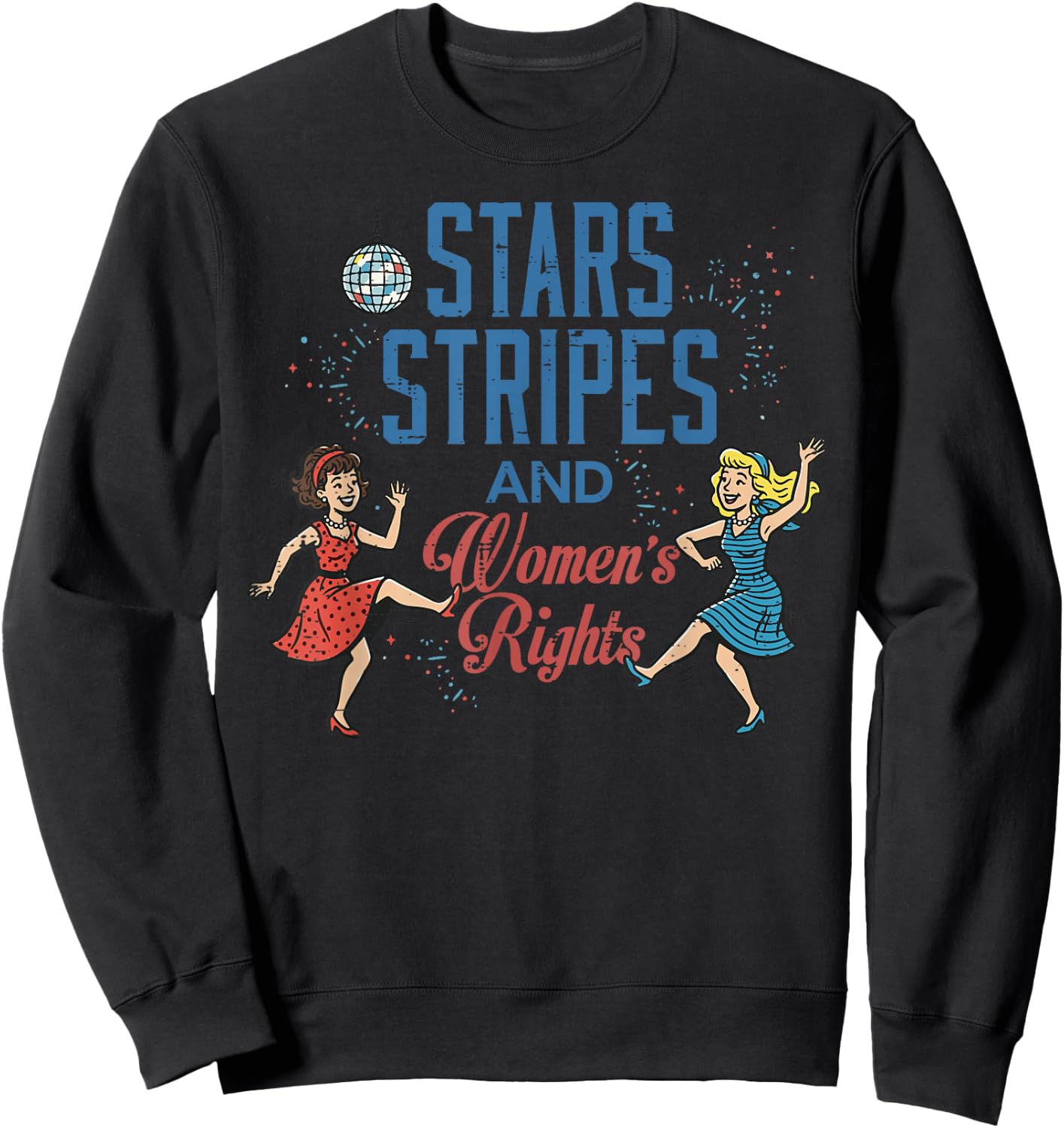 4th of July Stars Stripes Rights Equality Women Men Sweatshirt - Sweatshirt | Black