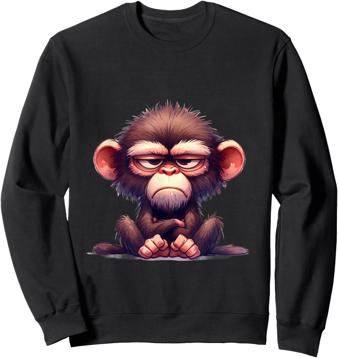 Funny Animals Grumpy Ape Monkey Sweatshirt - Sweatshirt | Black