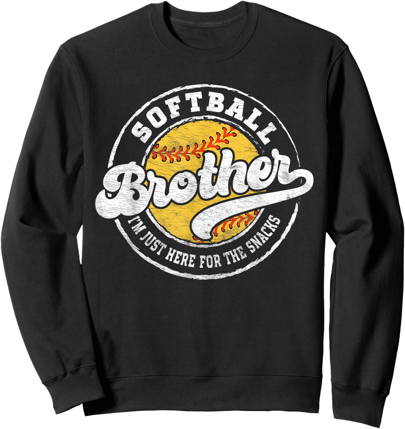 Softball Little Brother Big Matching Bro Family Crazy Proud Sweatshirt - Sweatshirt | Black