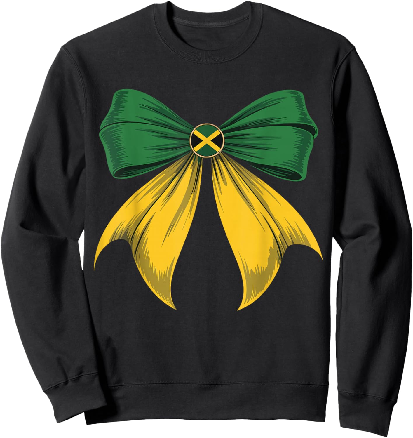 Jamaica Flag Jamaica Pride Coquette Bow Women Girls Sweatshirt - Sweatshirt | Black