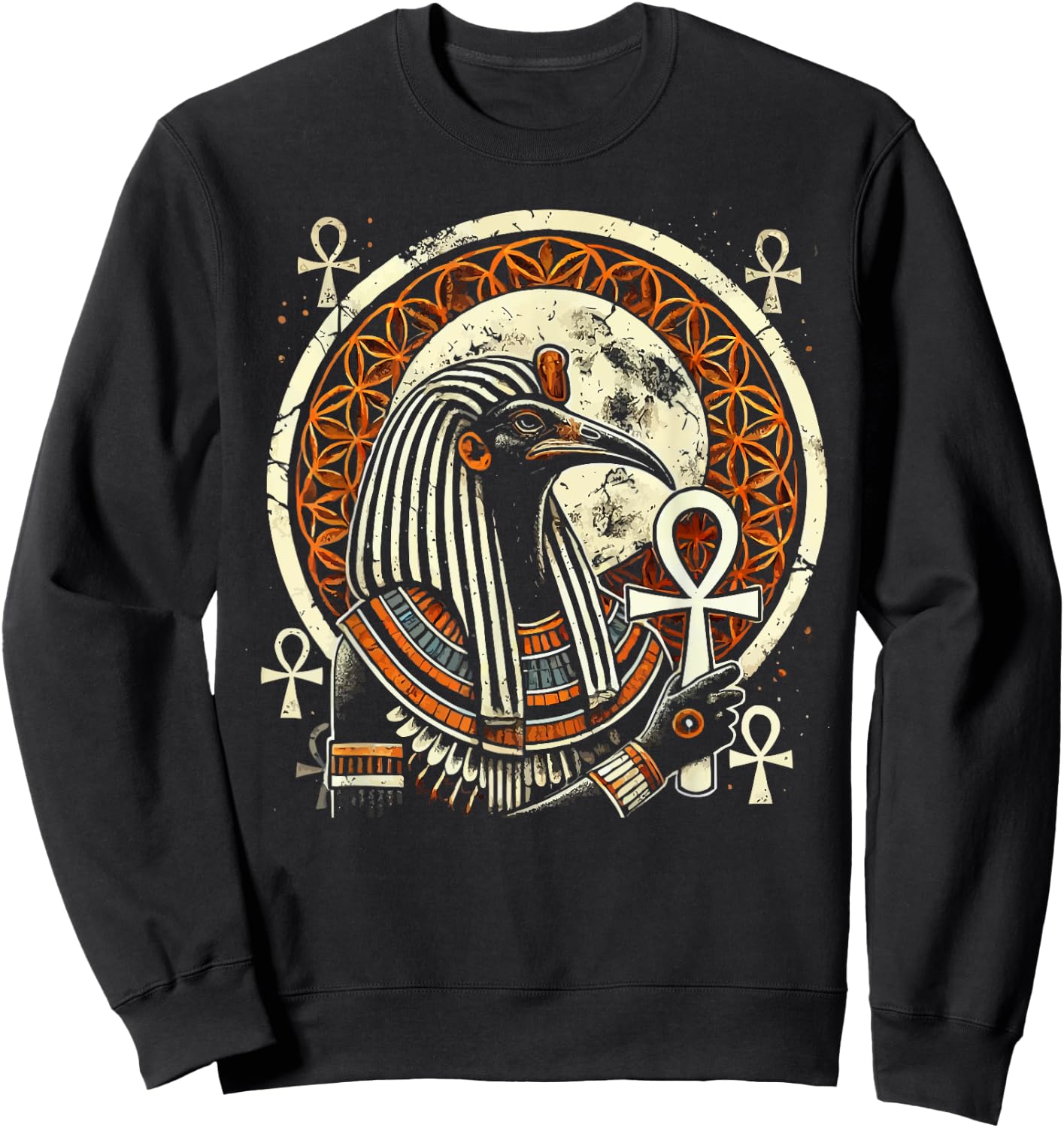 Thoth Egyptian God Egyptian Mythology Pyramid Ancient Egypt Sweatshirt - Sweatshirt | Black