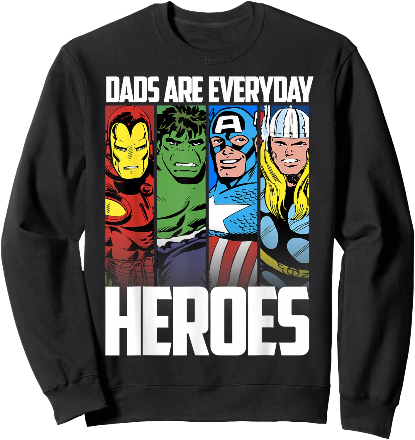 Marvel Avengers Father's Day Everyday Heroes Graphic Small Sweatshirt - Sweatshirt | Black